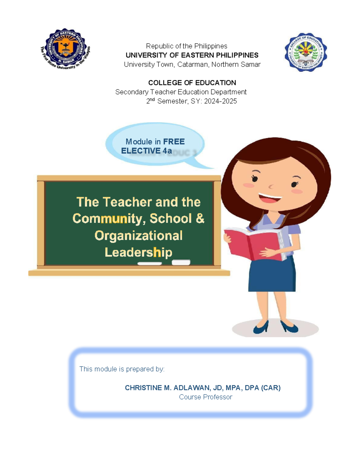 Module 1 - The School as an Agent of Social Change in Educ 4a - Studocu