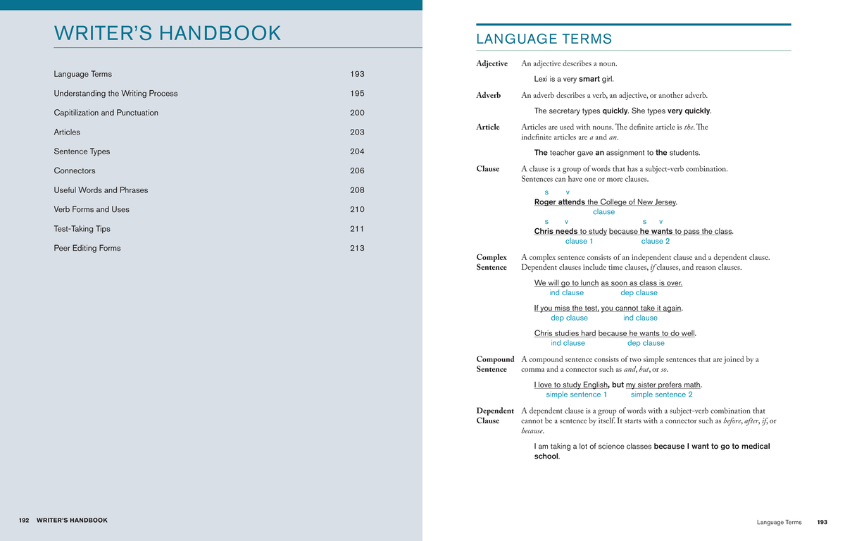 Writer's Handbook: Language Terms and Writing Process Guide - Studocu