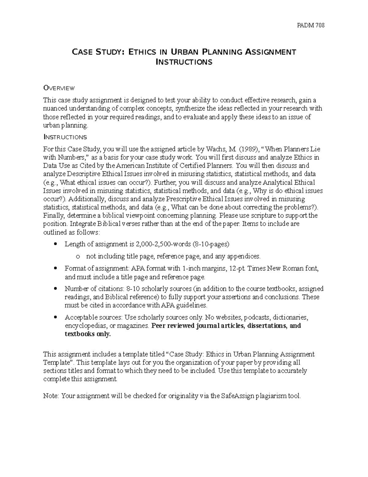 Final Case Study Challenges Facing Urban Planners Assignment ...