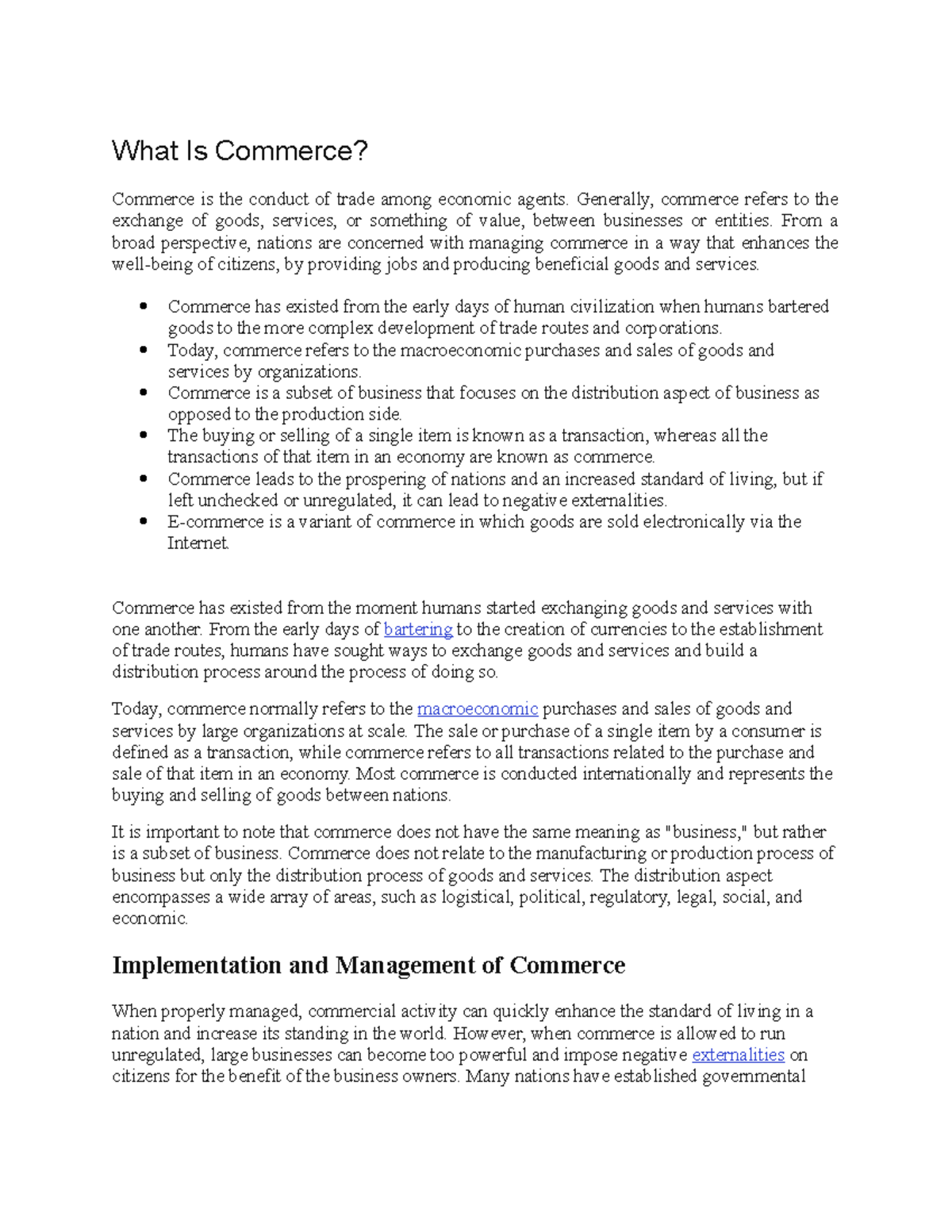 Commerce Overview - LEC NO 1: Trade, E-commerce, and Global Impacts ...