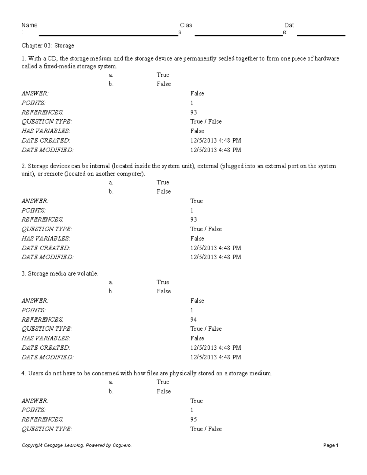 Chapter 03: Storage - Practice Questions for Review - Studocu
