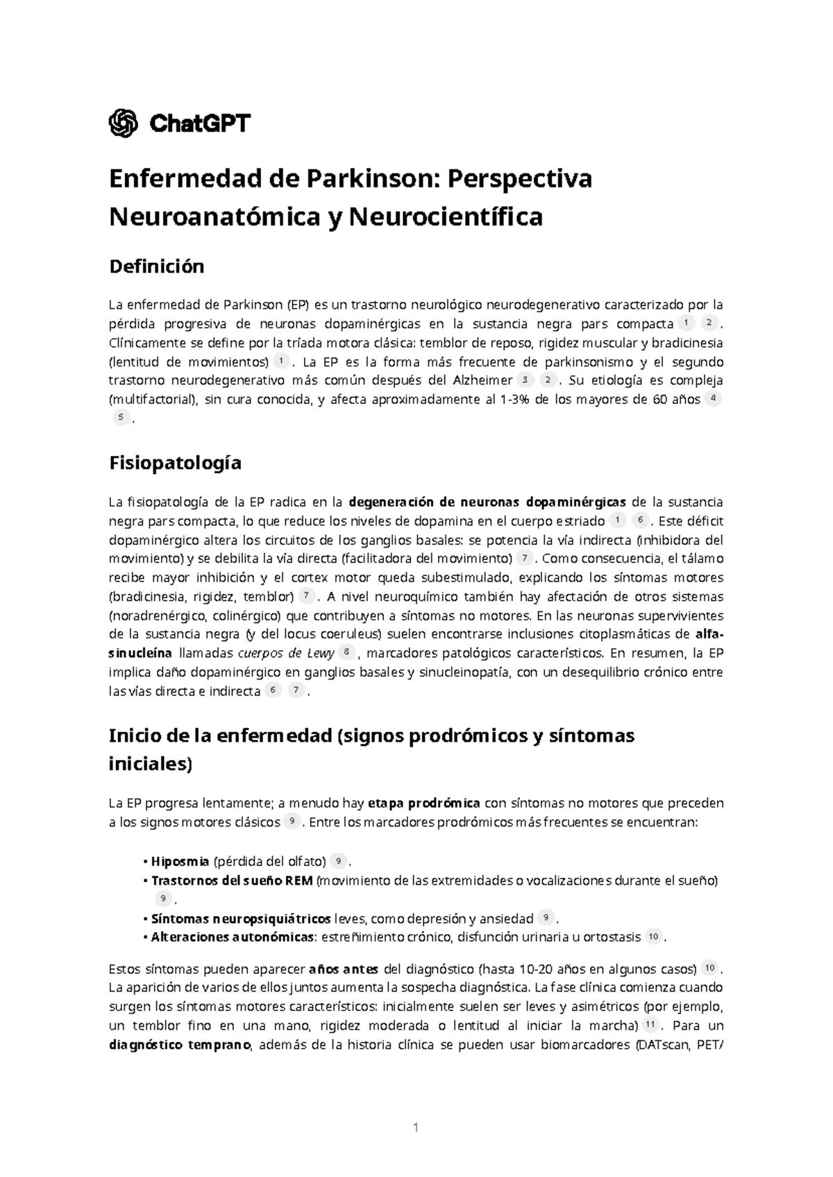 Enfermedad de Parkinson: Perspectiva Neuroanatómica y Neurocientífica ...