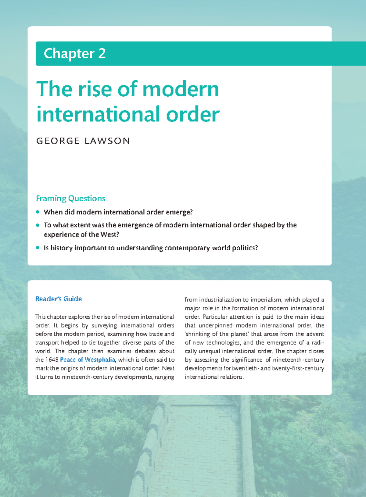 Basic Reading: Modern International Order's Emergence Explained - Studocu