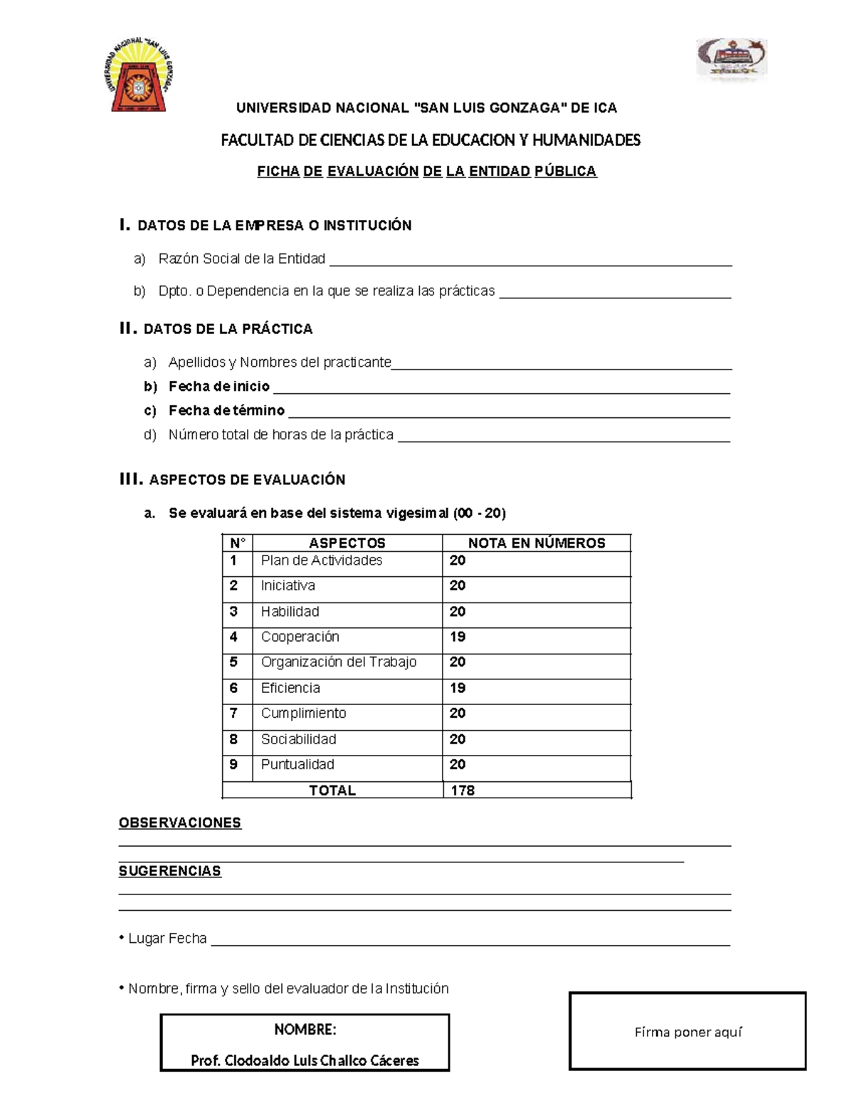 Evaluación de Prácticas - Anexo 202 - Universidad Nacional Luis de Ica ...