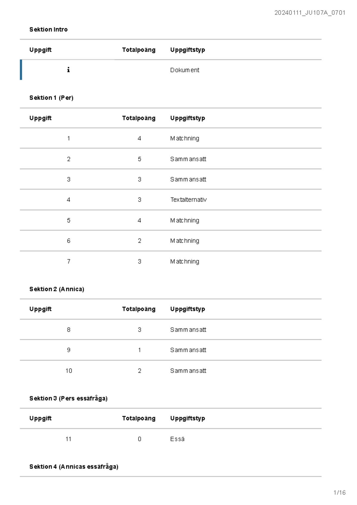 20240111 JU107A 0701 (med lösningsförslag uppg 1-10) - Sektion Intro ...