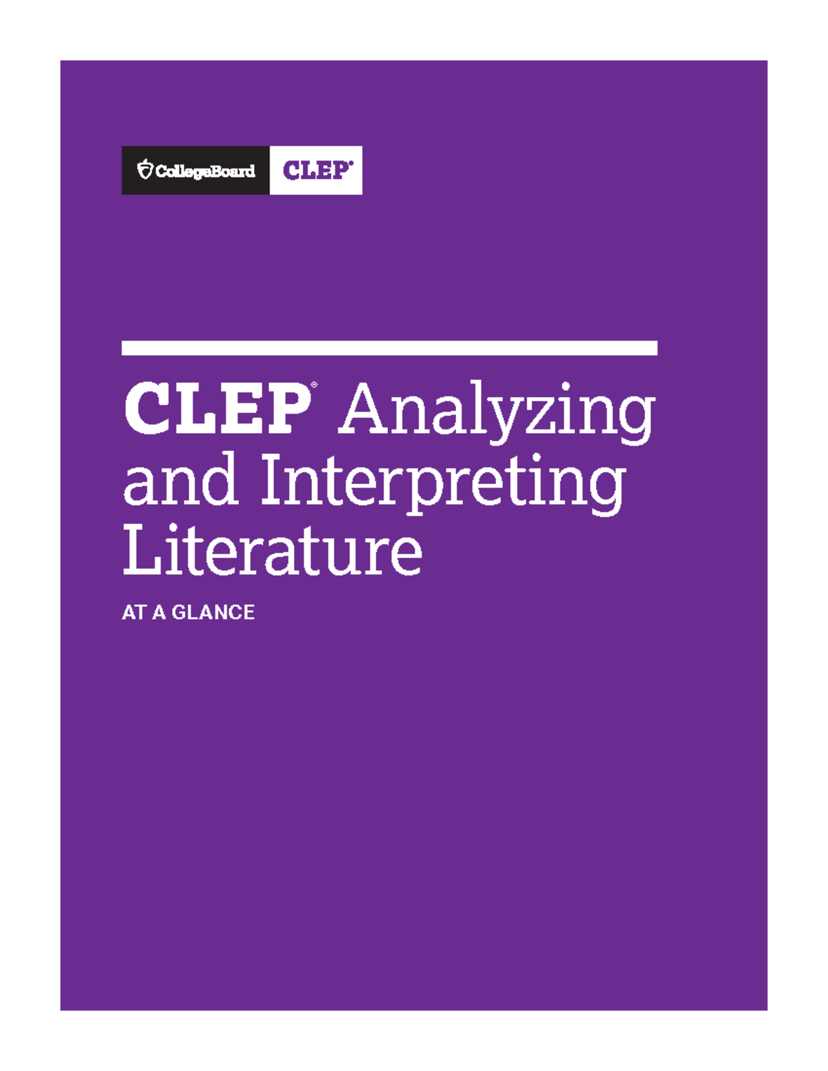 CLEP Analyzing and Interpreting Literature Exam Fact Sheet - Studocu