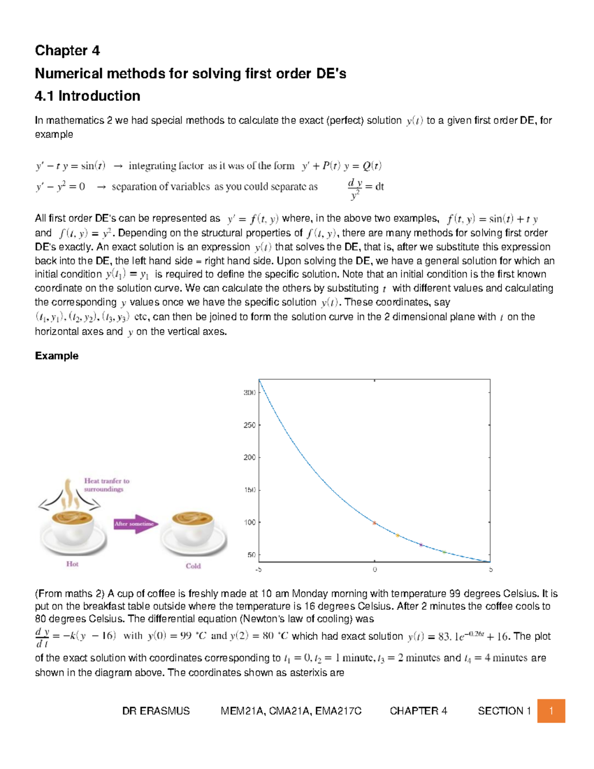 C4Sec1 - Chapter 4 Numerical Methods for First Order DEs - Studocu
