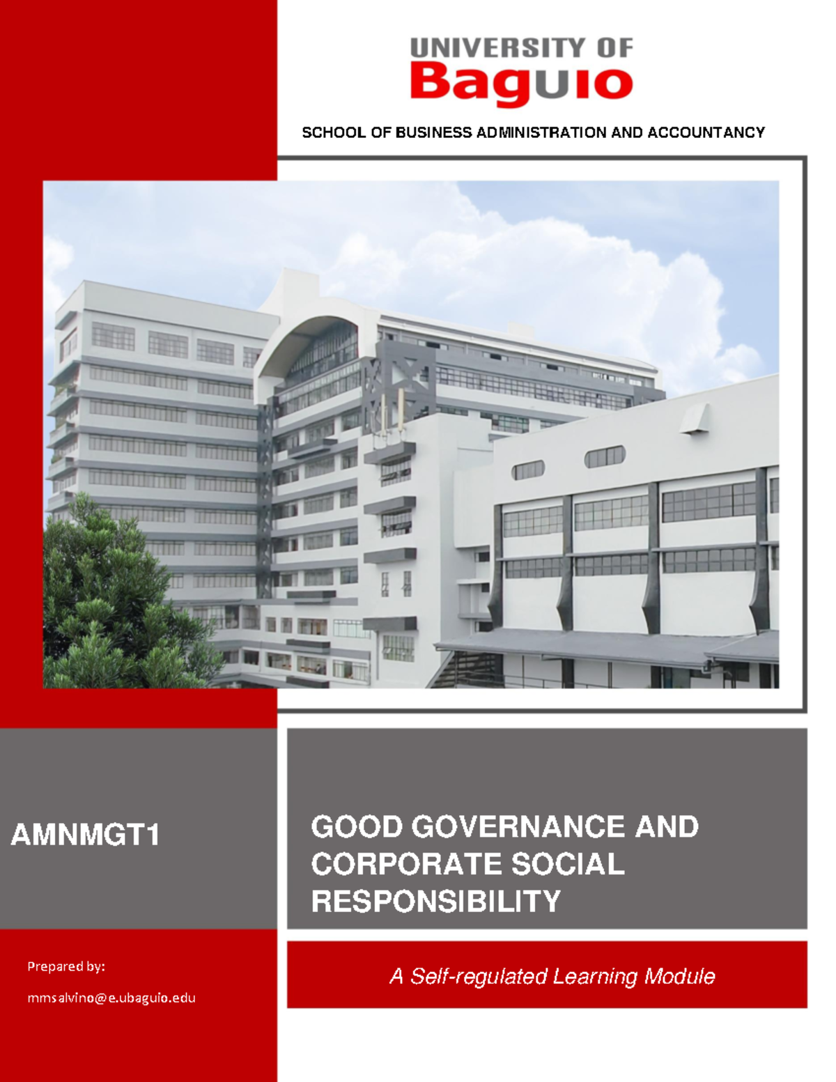 Good Governance & Corporate Social Responsibility (AMNMGT1) Module ...