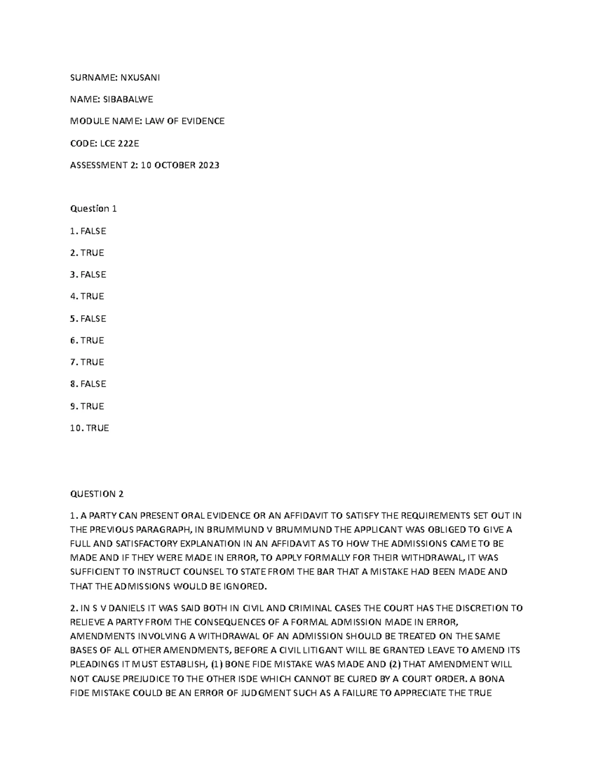 Defamation Analysis: Scenario B - Plea of Guilty - Studocu