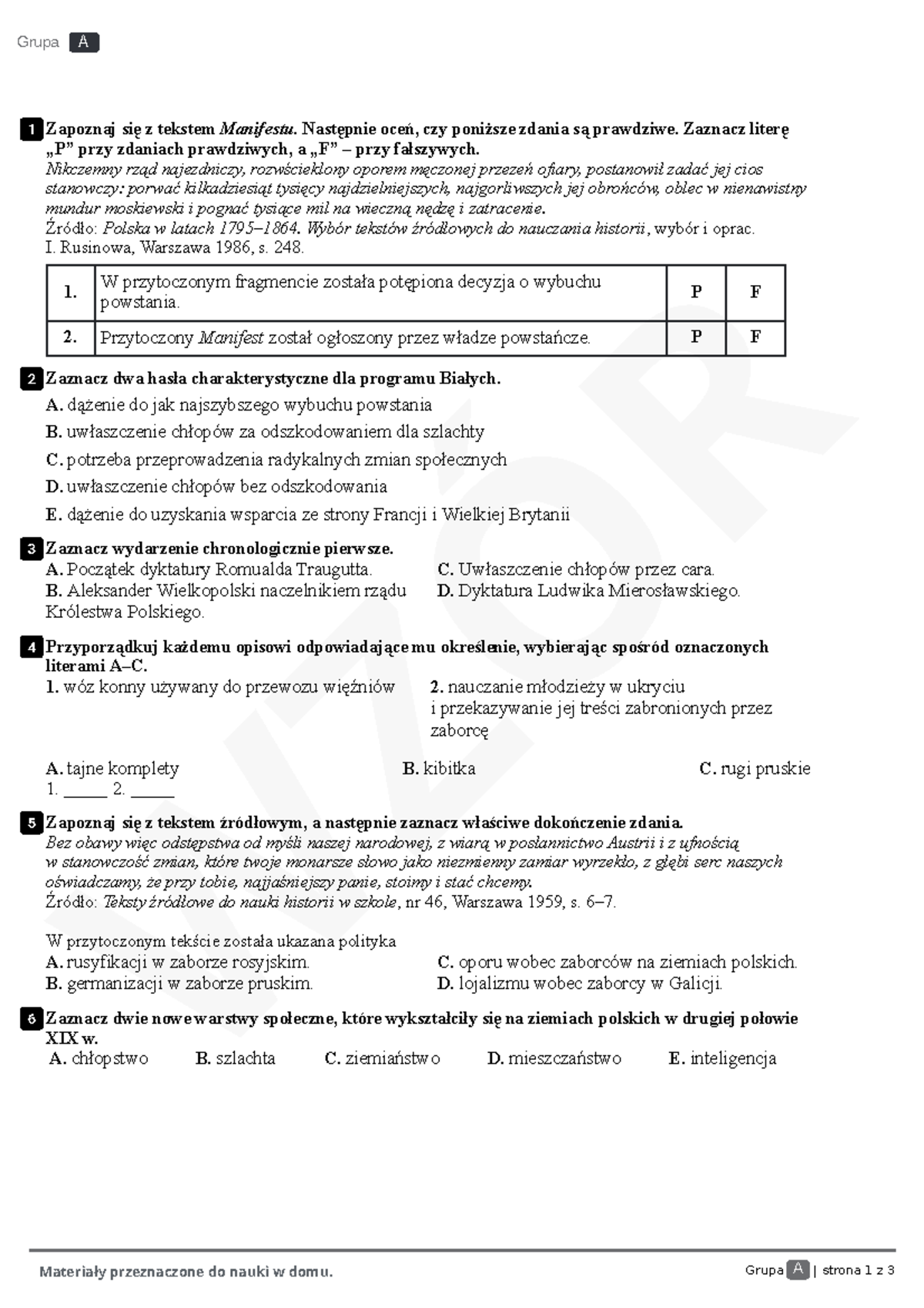 Test#2 - Historia Klasa 7 - Dział 4 - Grupa A i B - Studocu