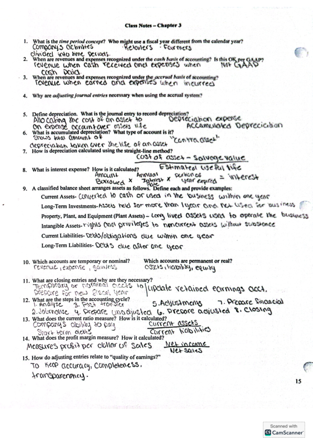 Final Exam Notes - CamScanner Document - Class Notes Chapter 3 1. What ...