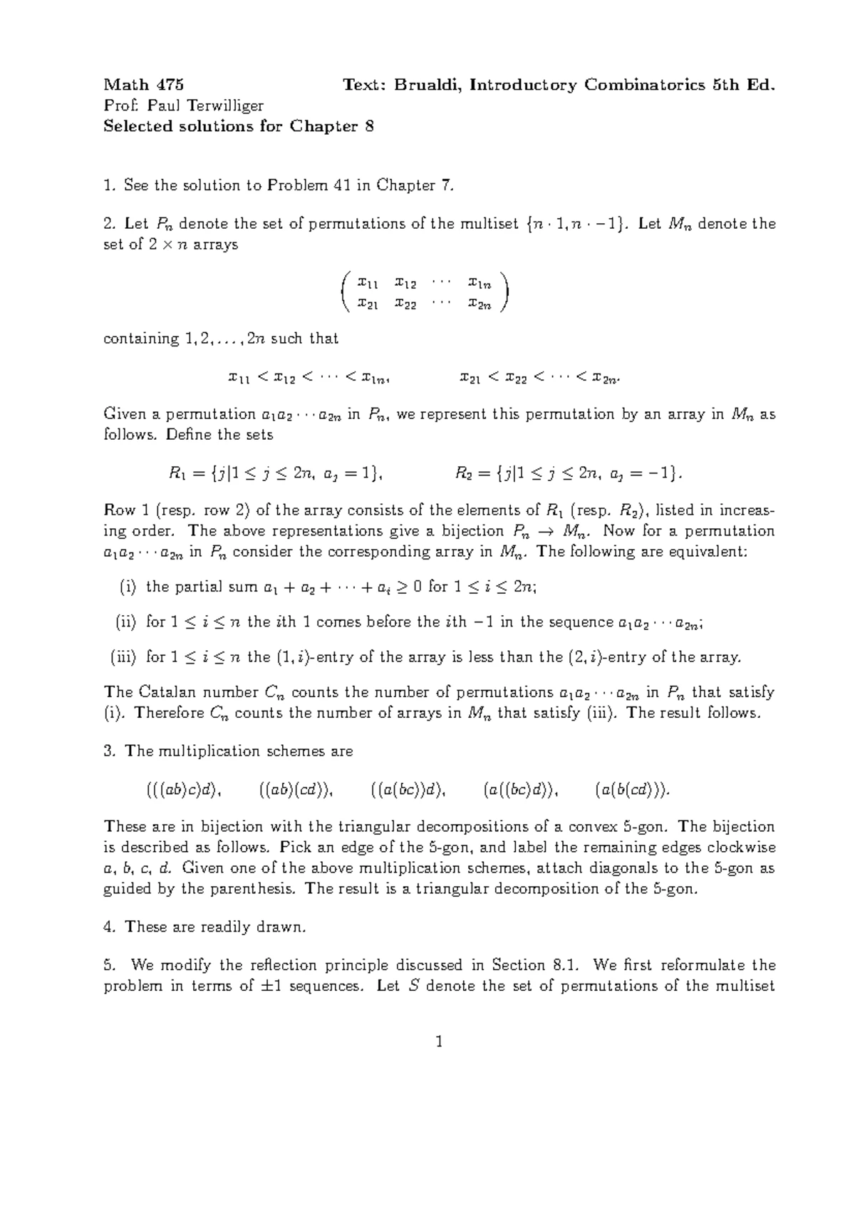 Ex6sol475 - Selected Solutions for Chapter 6 in Math 475 - Studocu