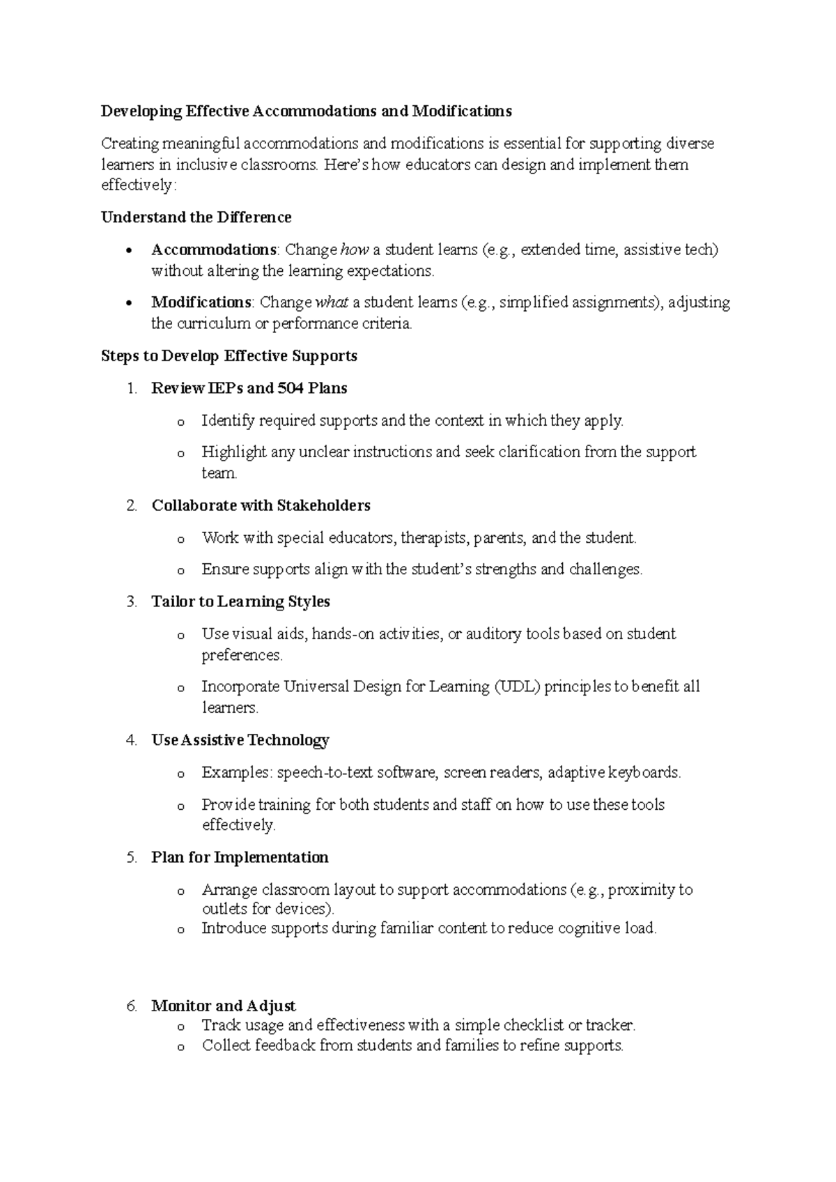 Creating Effective Accommodations & Modifications for Diverse Learners ...