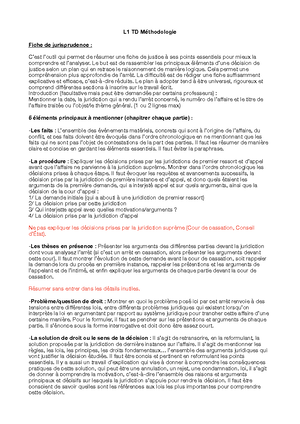 Méthodologie La structure des décisions et la Méthode du commentaire darrêt Pas de fautes