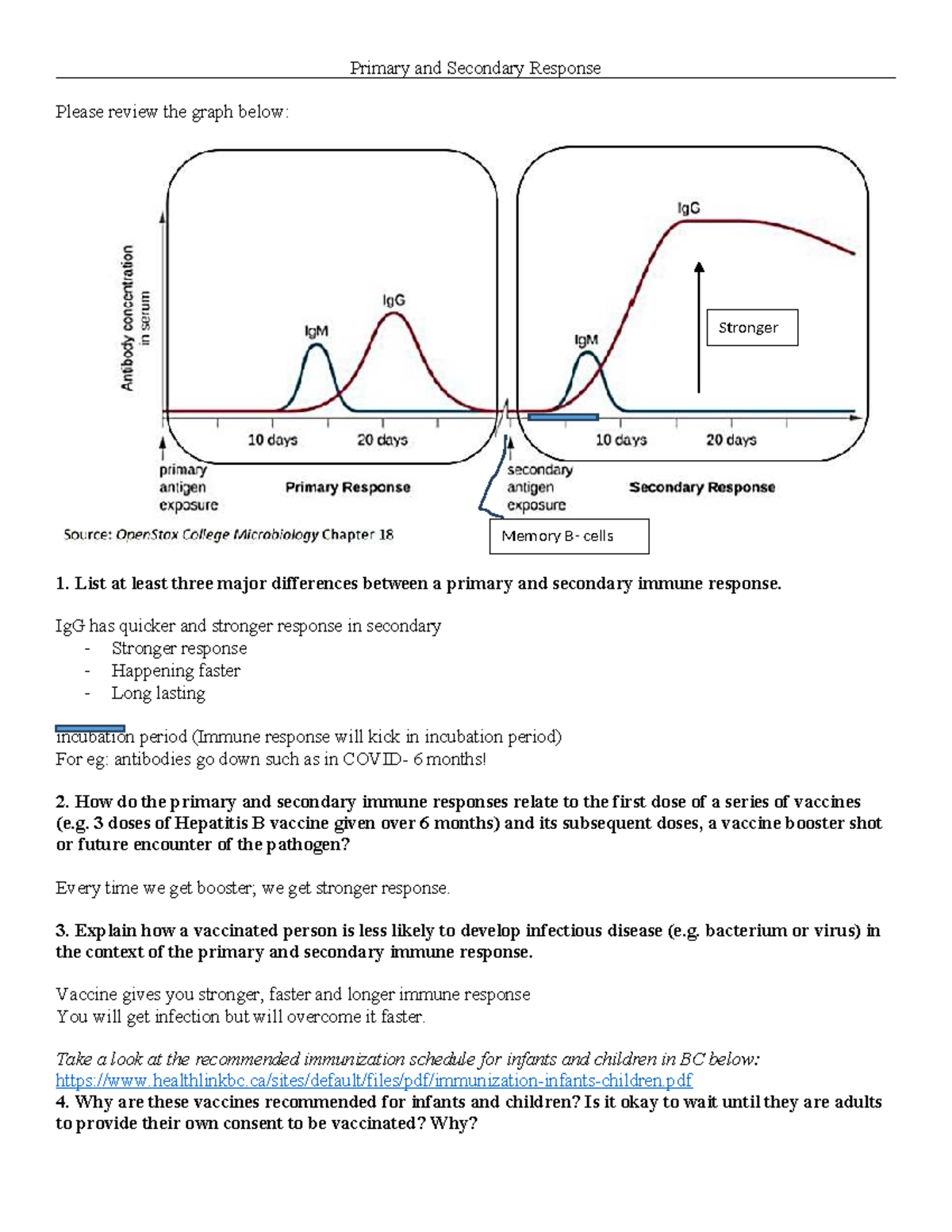 Worksheet-3-Primary and Secondary Response - Primary and Secondary ...