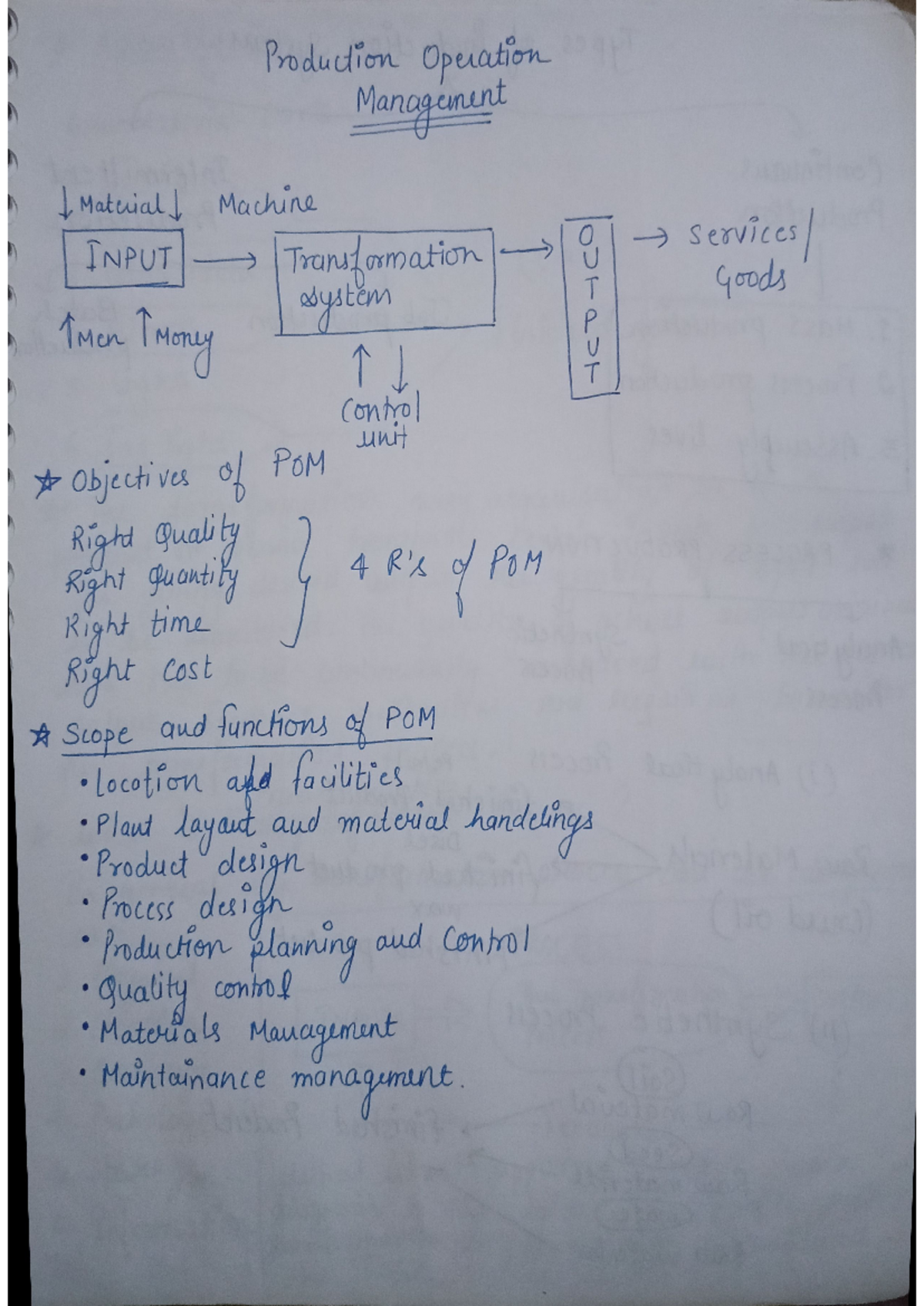 POM Notes-1 - Abcd - Production Operation Management Material Machine 0 ...
