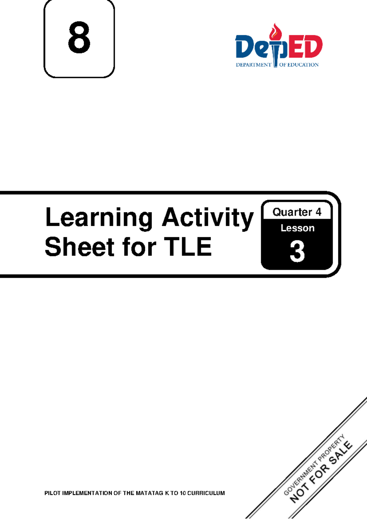 Q4 LAS TLE 8: Lesson 3 - Understanding Water Systems and DWV - Studocu