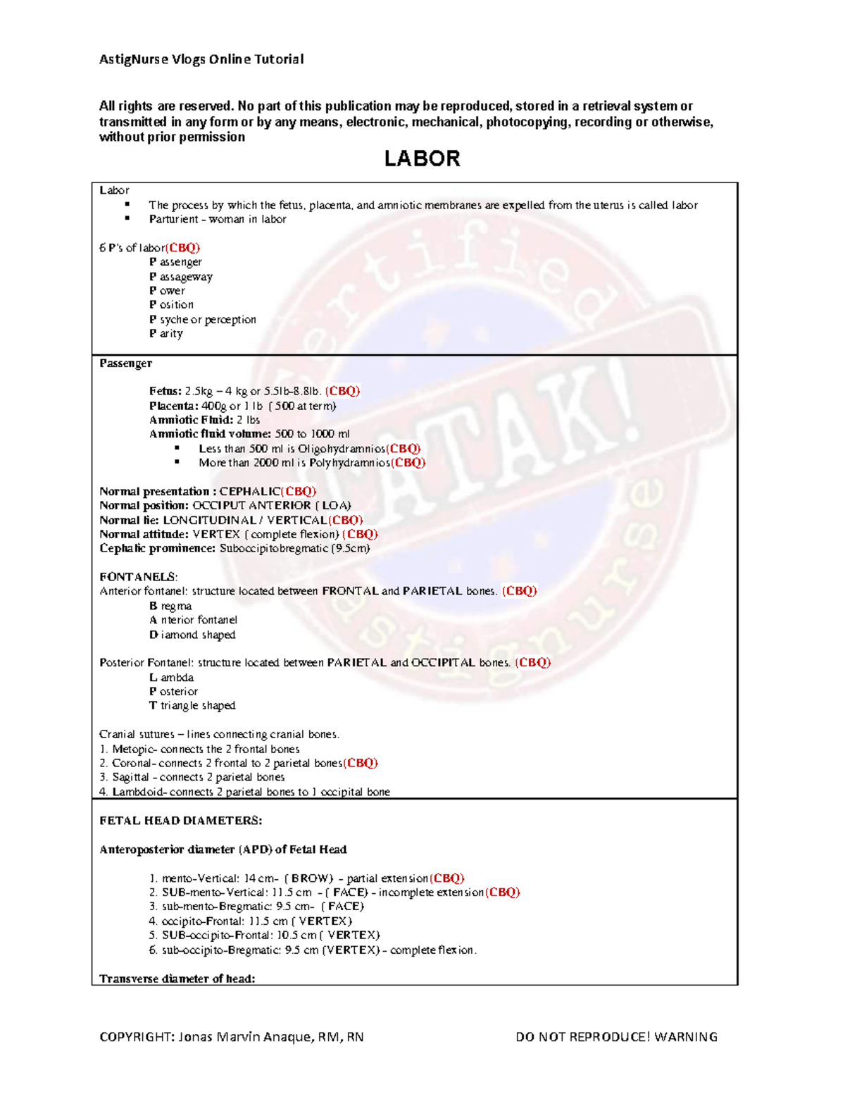 Labor and Delivery: Key Concepts and Guidelines (Nursing 101) - Studocu