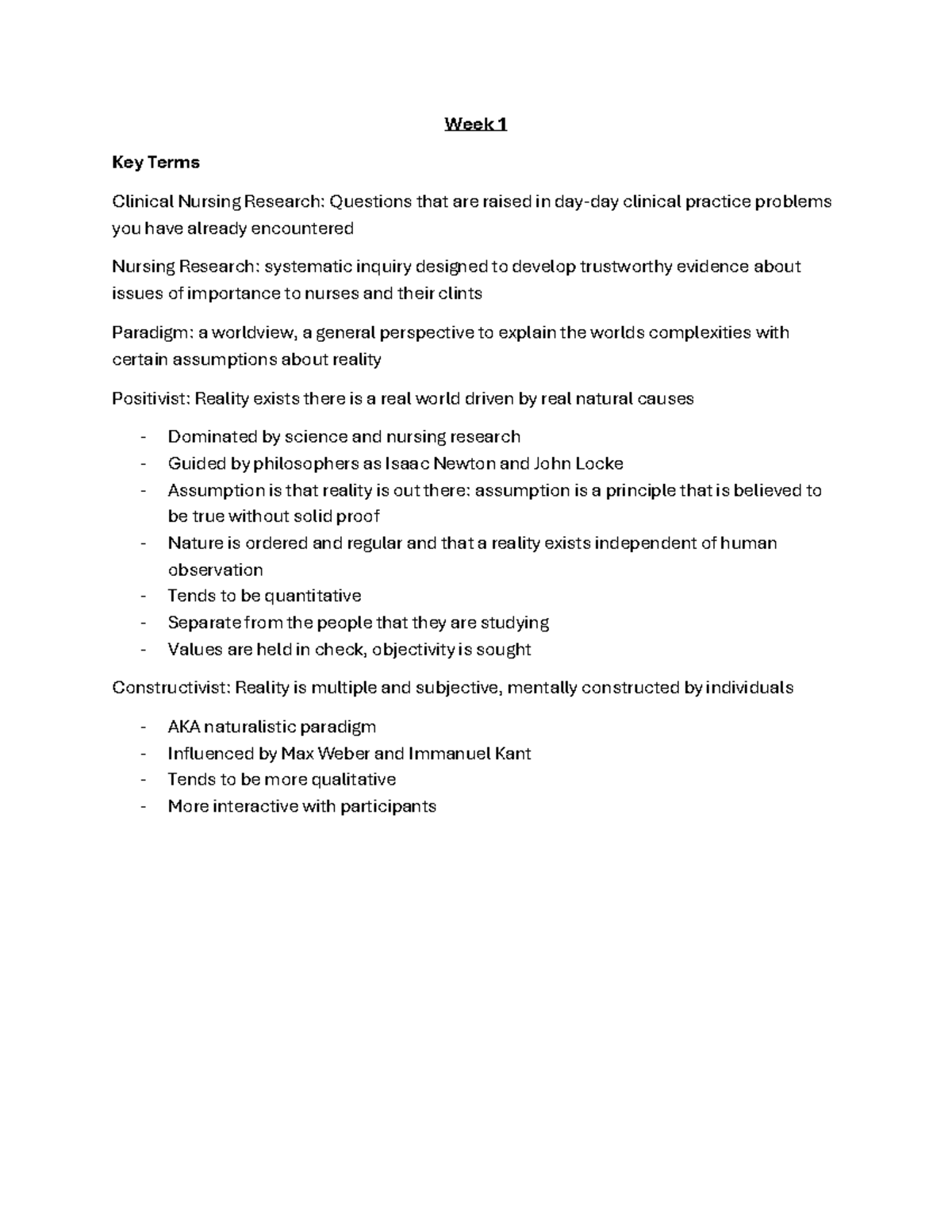 NUR 301 Midterm Study Notes: Key Terms in Clinical Nursing Research ...