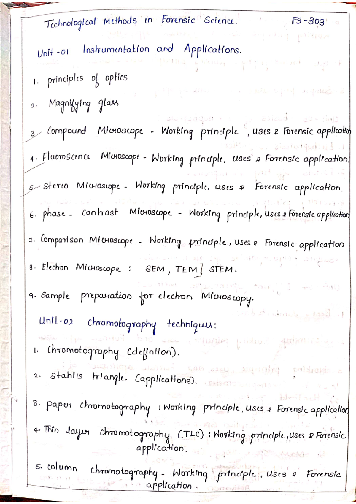 Tech Methods in Forensic Science: Unit 1 - Instrumentation Notes - Studocu