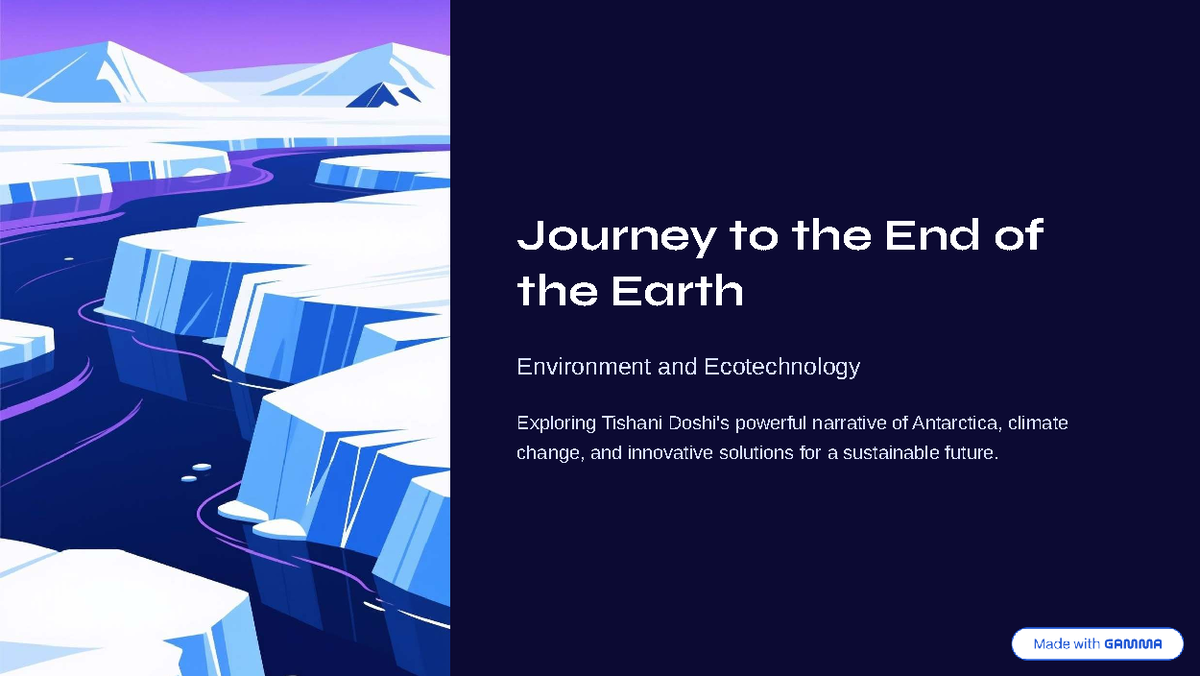 Journey to the End of the Earth: Ecotechnology & Climate Change Insights -  Studocu