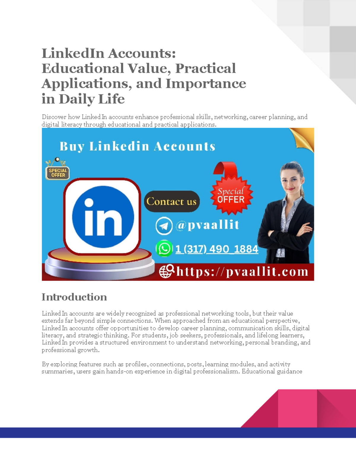 LinkedIn Accounts: Educational Insights & Practical Uses for Career ...