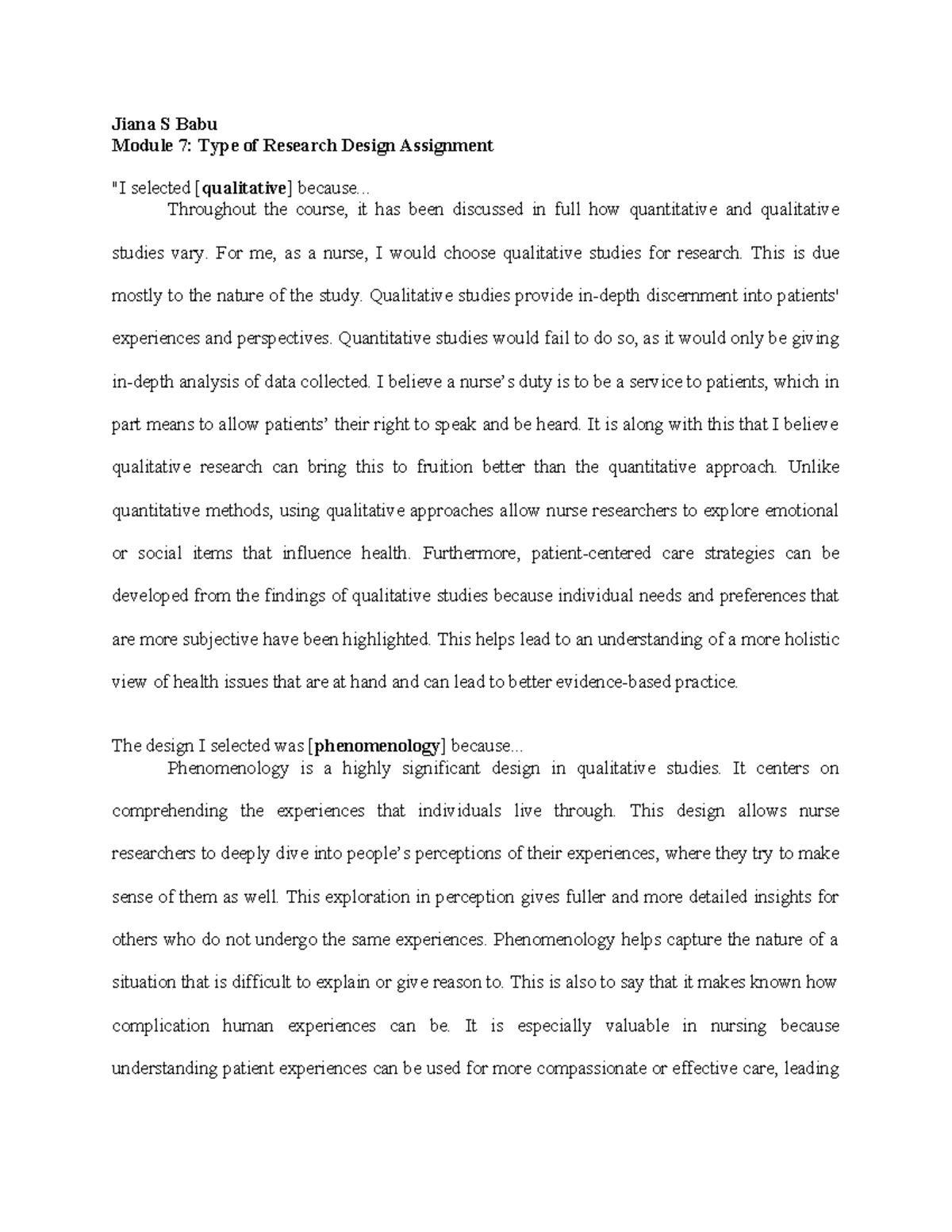 Module 7 Assignment - kantor research - Jiana S Babu Module 7: Type of ...