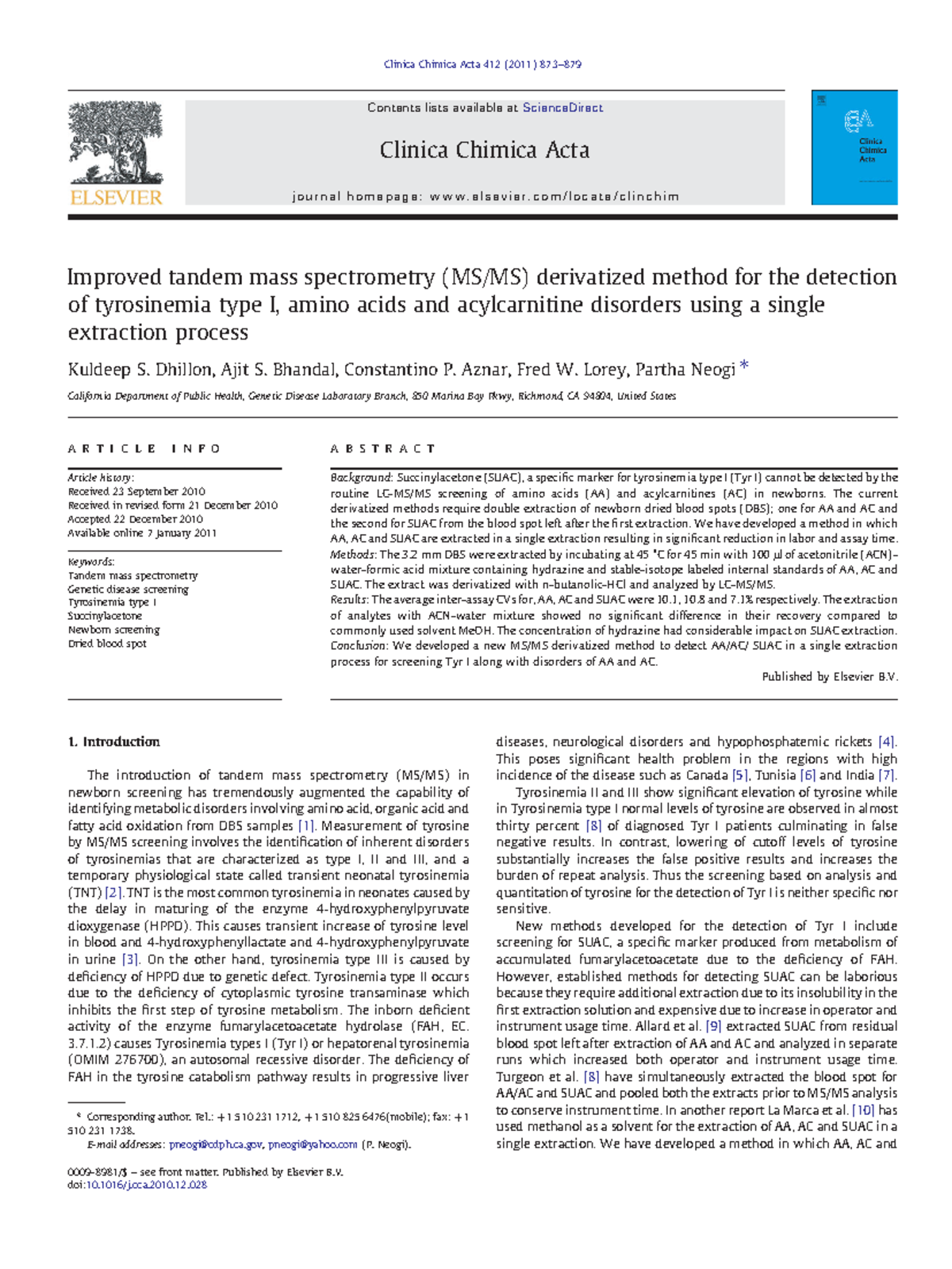 Derivarized method MSMS - Improved tandem mass spectrometry (MS/MS ...