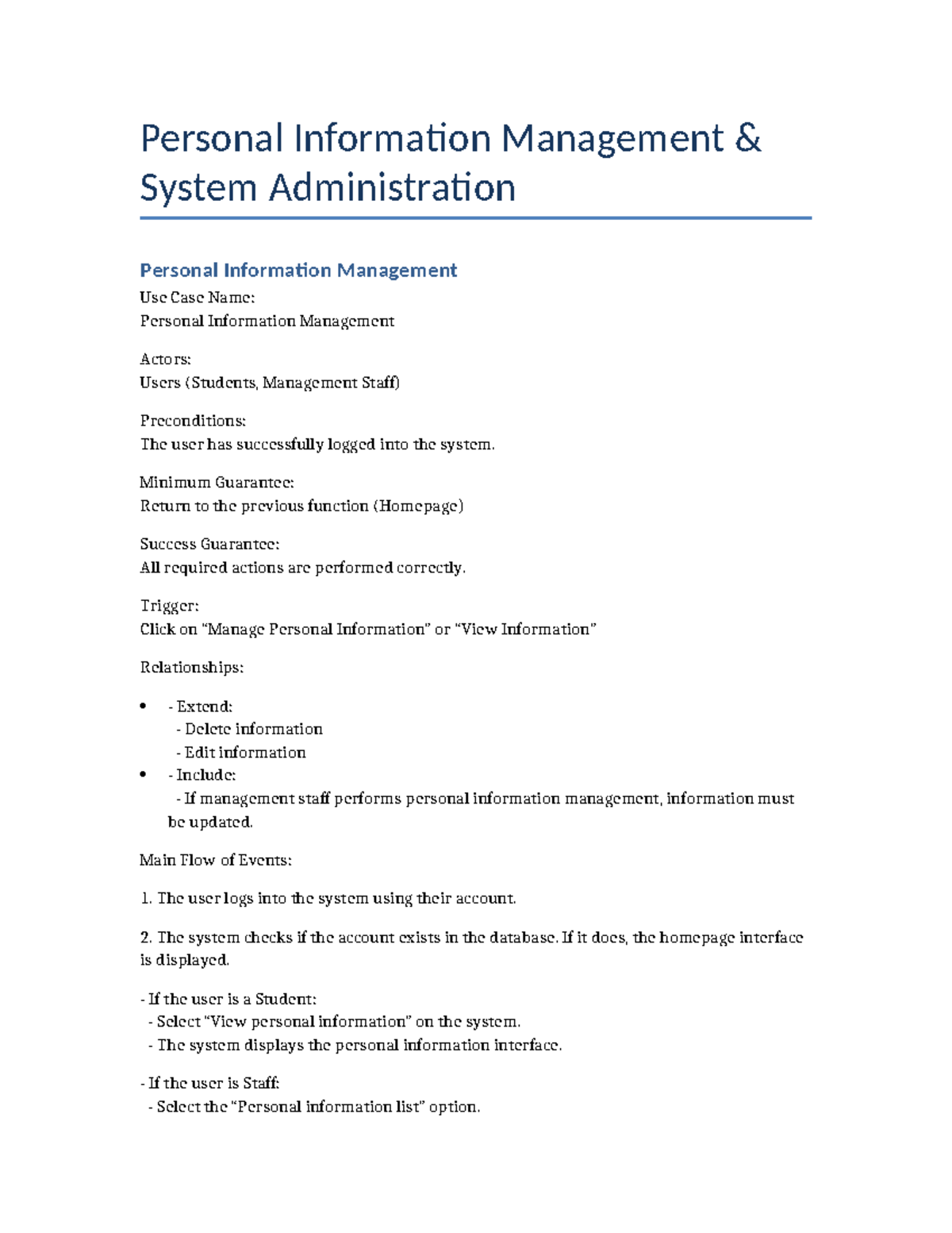 Personal Information Management and System Administration - Personal ...