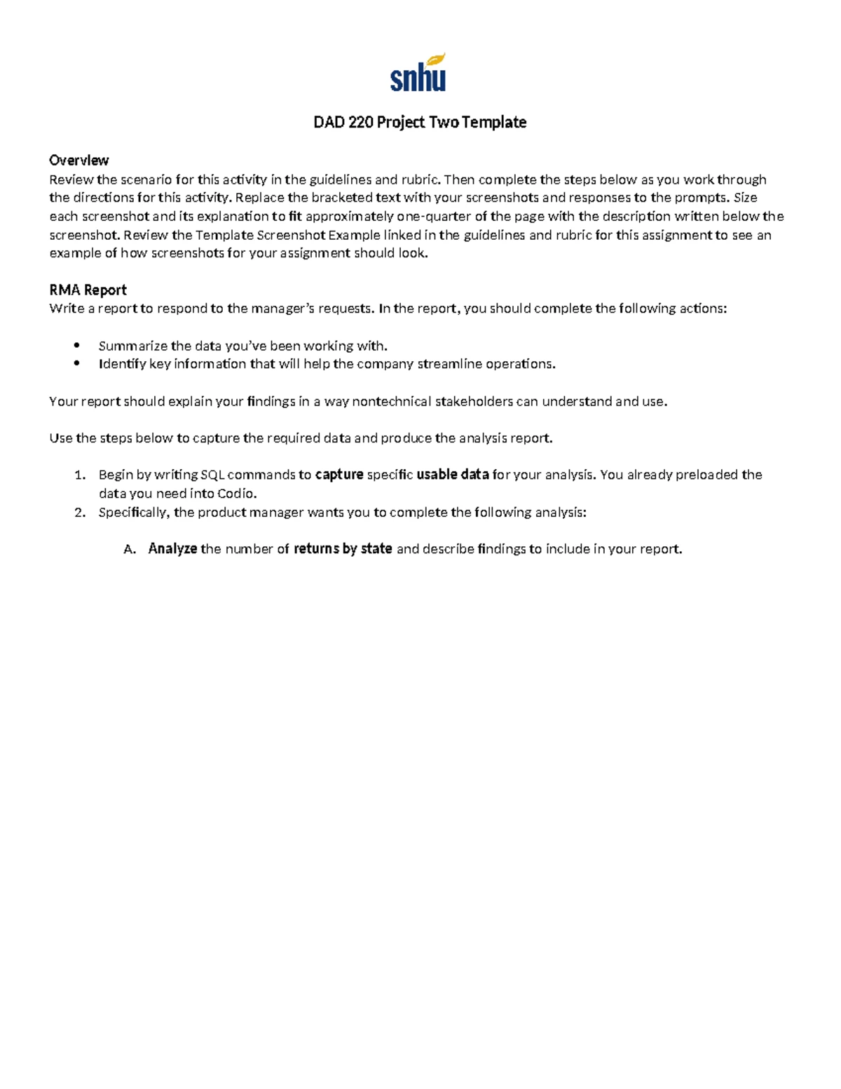 DAD 220 Module Two Activity Template Submission Guidelines - Studocu