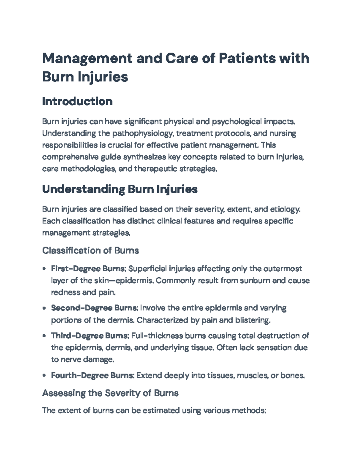 Management and Care of Burn Injuries: Comprehensive Nursing Guide ...