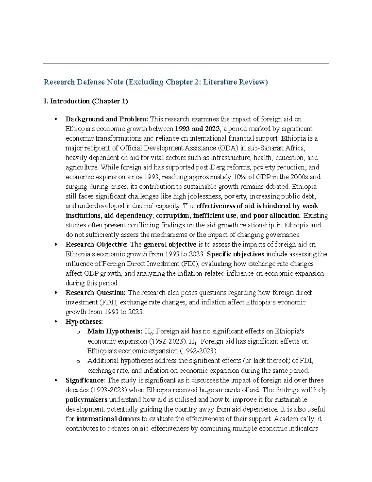 Economic Growth in Ethiopia: Impact of Foreign Aid (1993-2023) Analysis ...