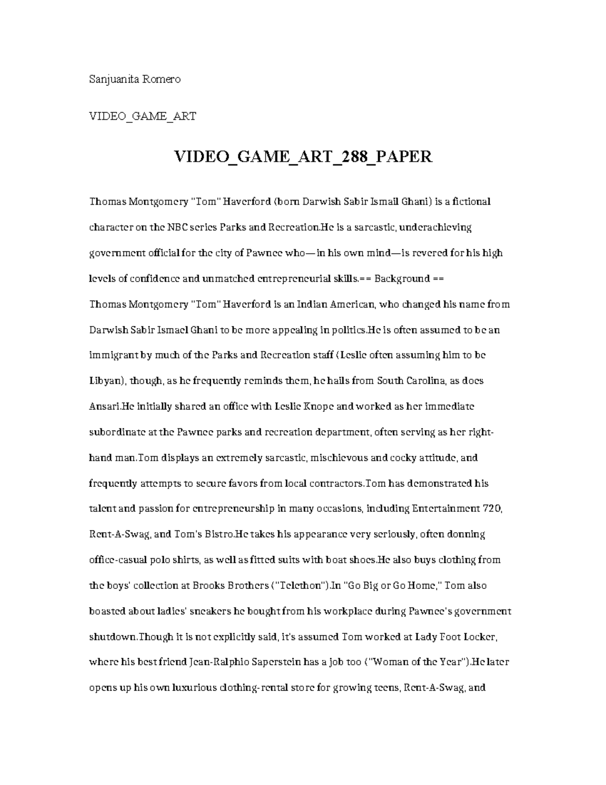 Video GAME ART 288 Paper - Sanjuanita Romero VIDEO_GAME_ART VIDEO_GAME ...