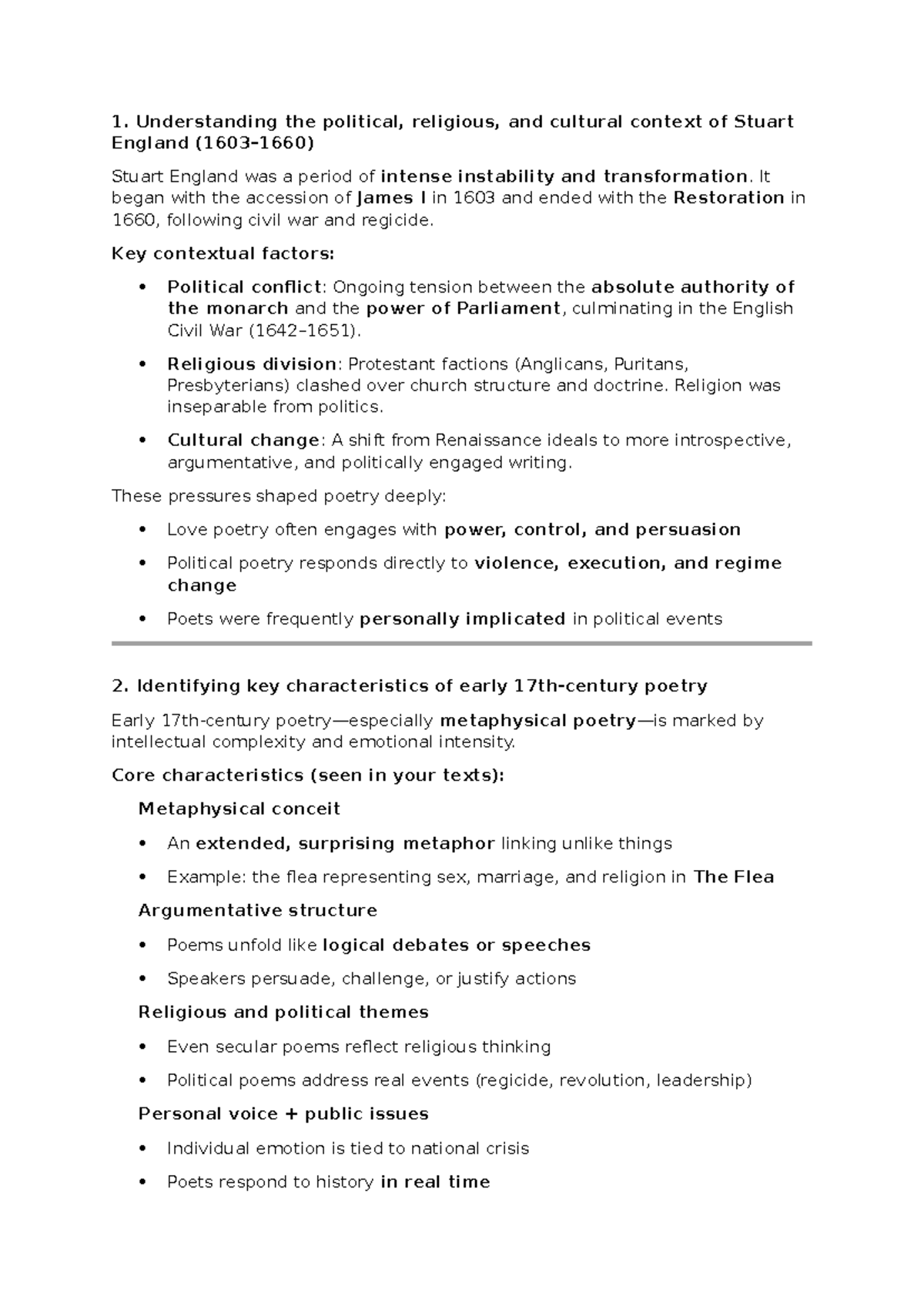 Engels Lit W5P2: Political and Cultural Context of Stuart England ...
