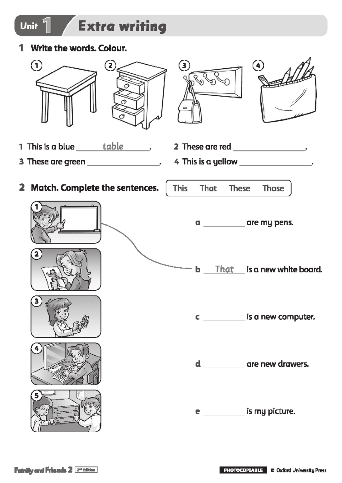 Family and Friends 2 - Unit 1 to 14 Extra Writing Exercises - Studocu