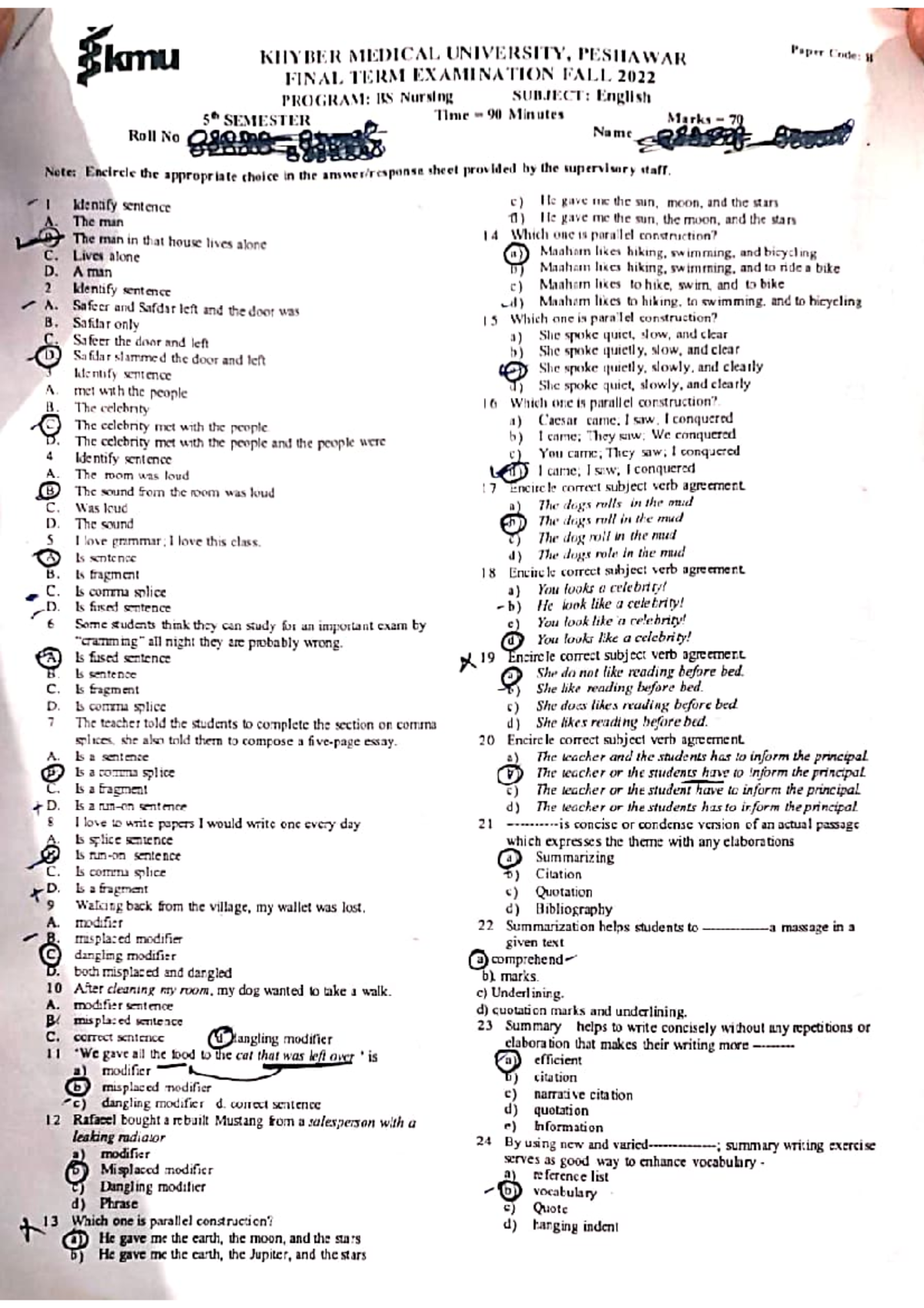 English V Final Exam Study Notes for BSN 5th Semester - Studocu
