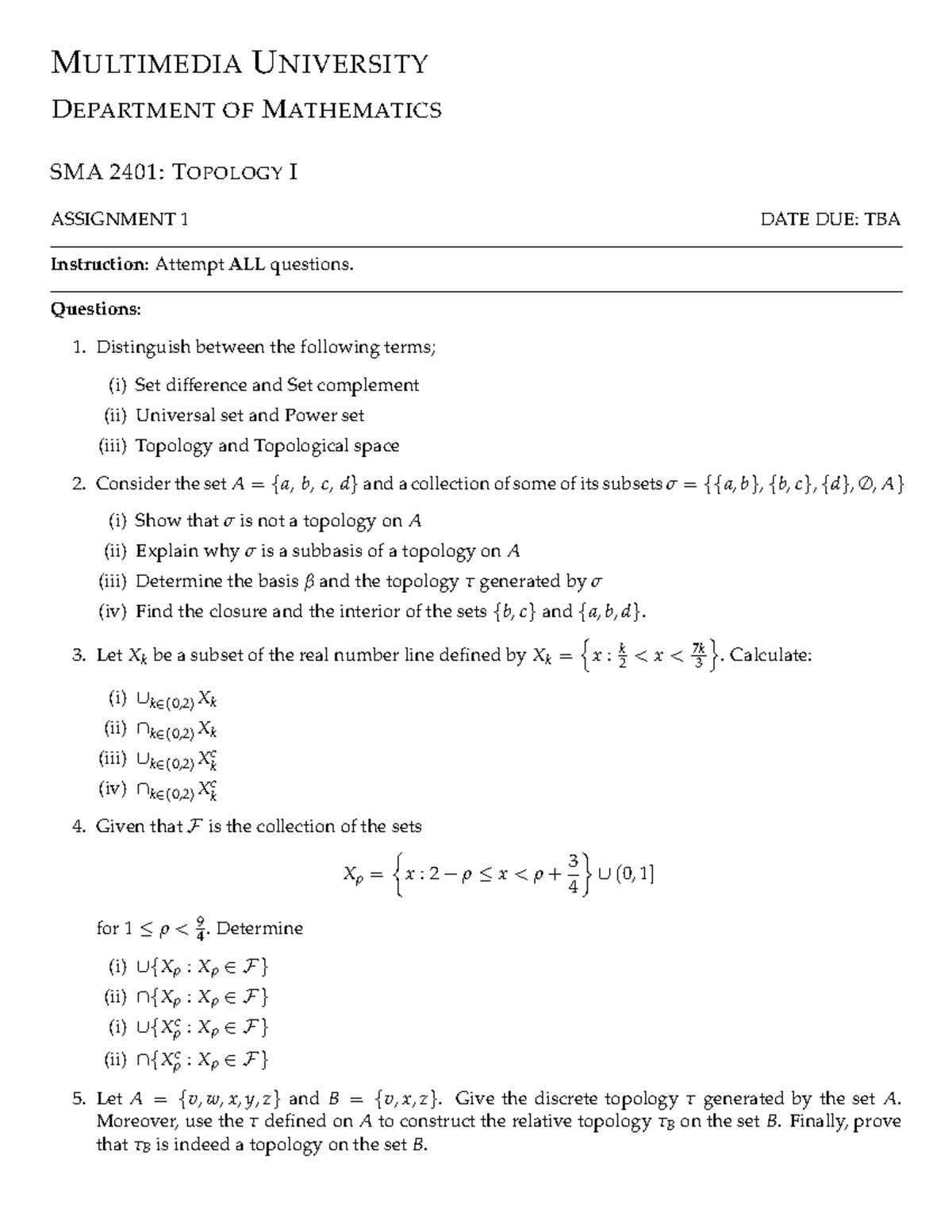 Topolgy cat 1 - please read - MULTIMEDIA UNIVERSITY DEPARTMENT OF ...