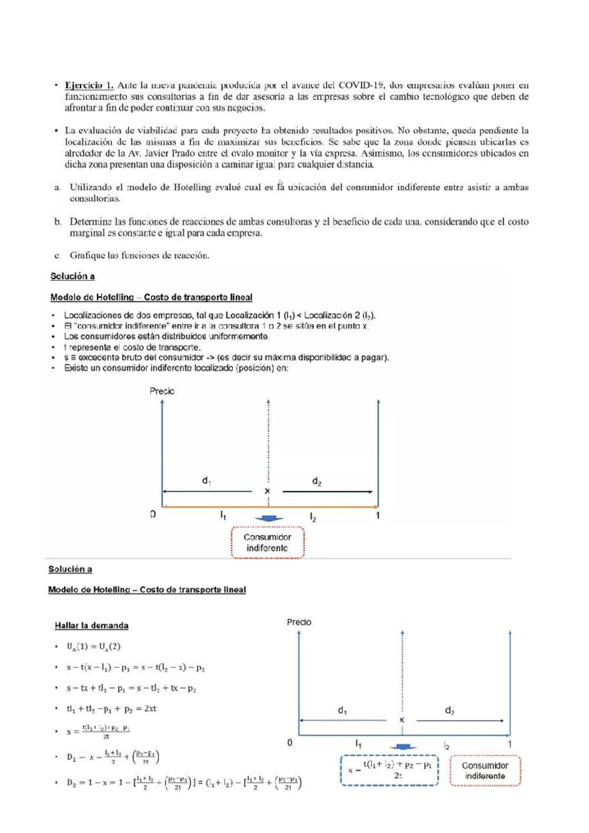 Ejercicio 1 y 2: Análisis del Modelo de Hotelling y Equilibrio de Nash ...