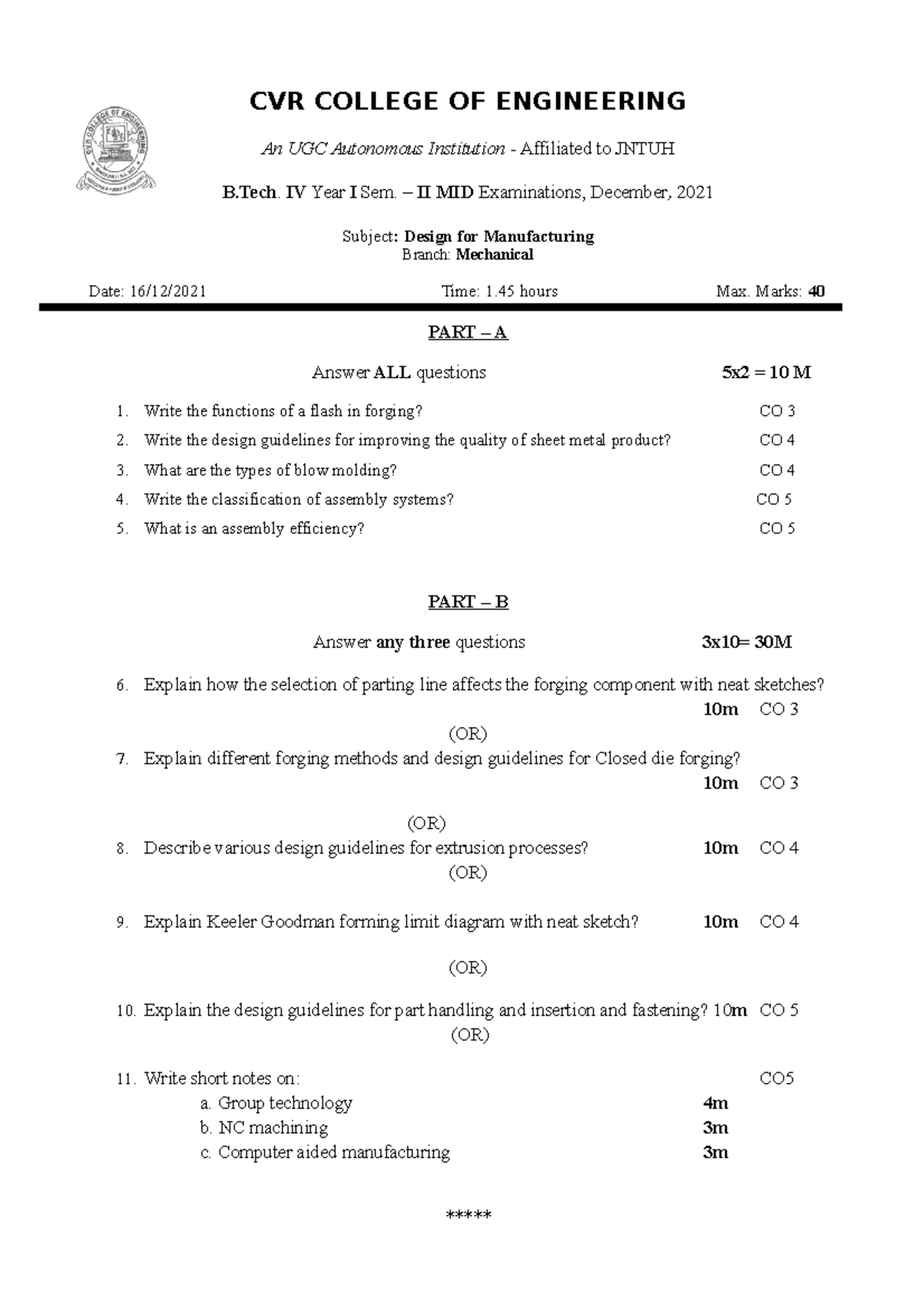 DFM Mid Sem Set 1LECTURES NOTES LECTURES NOTES LECTURES NOTES LECTURES ...