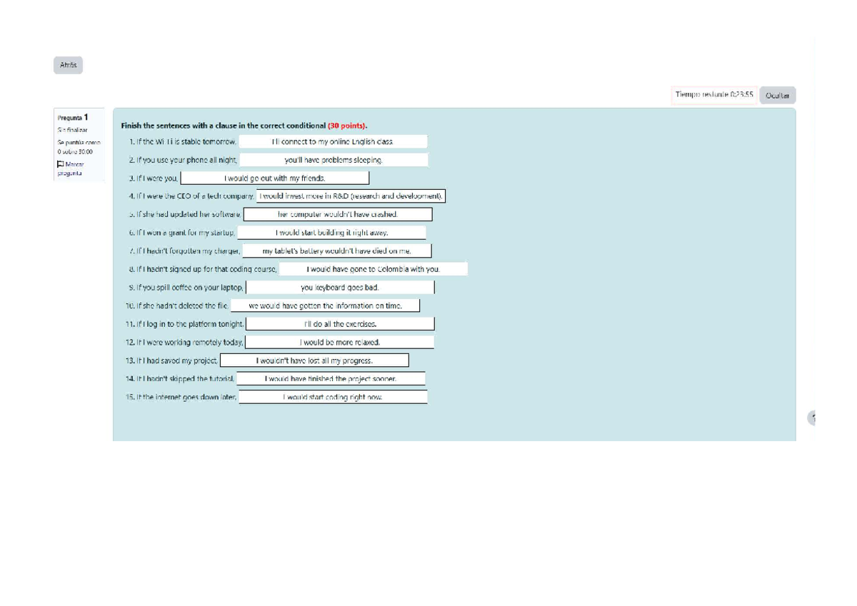 ING 101 - Conditional Sentences Practice for Final Exam - Studocu