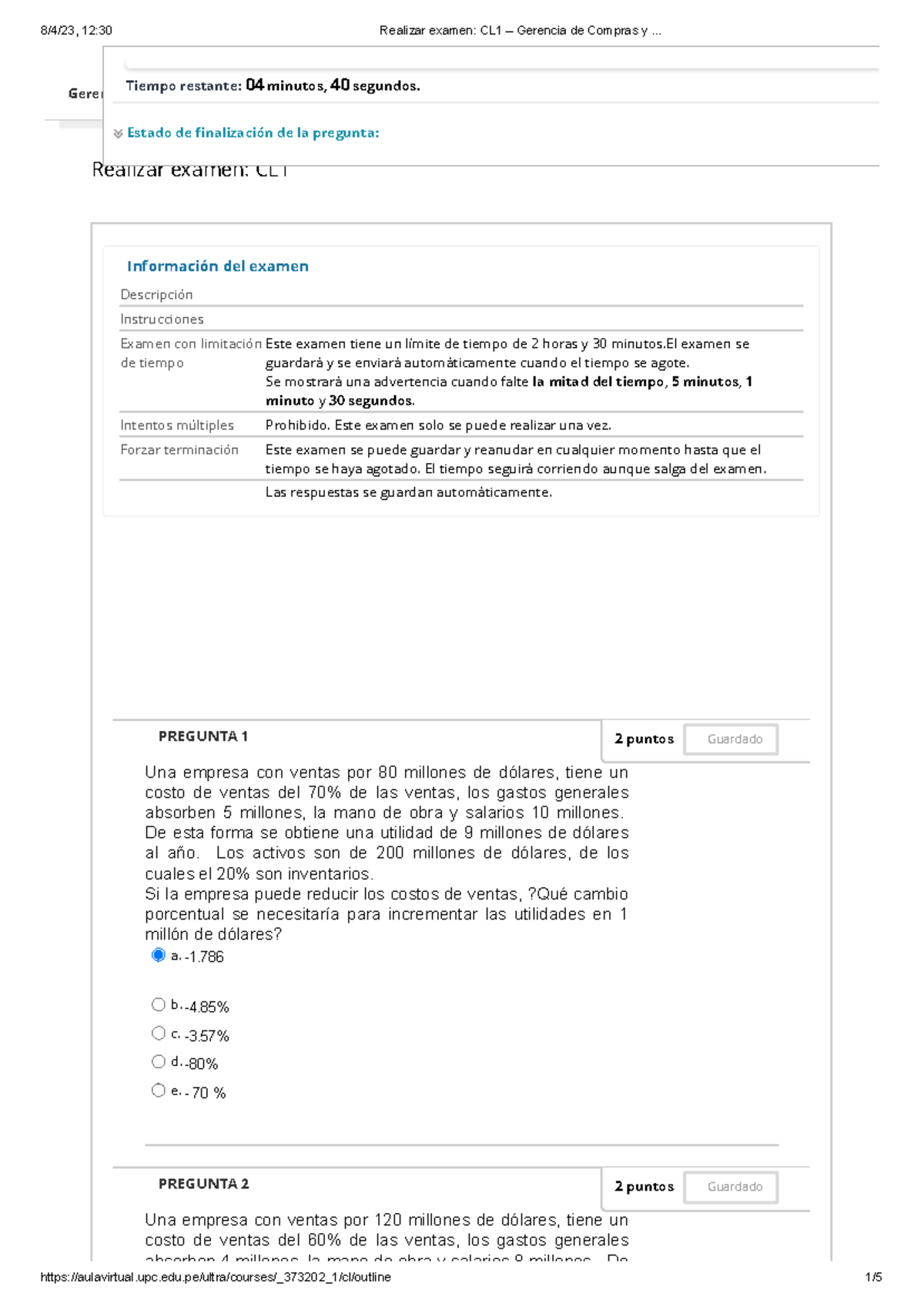 Control de Lectura 1 - Gerencia de Compras y Abastecimiento - A ...