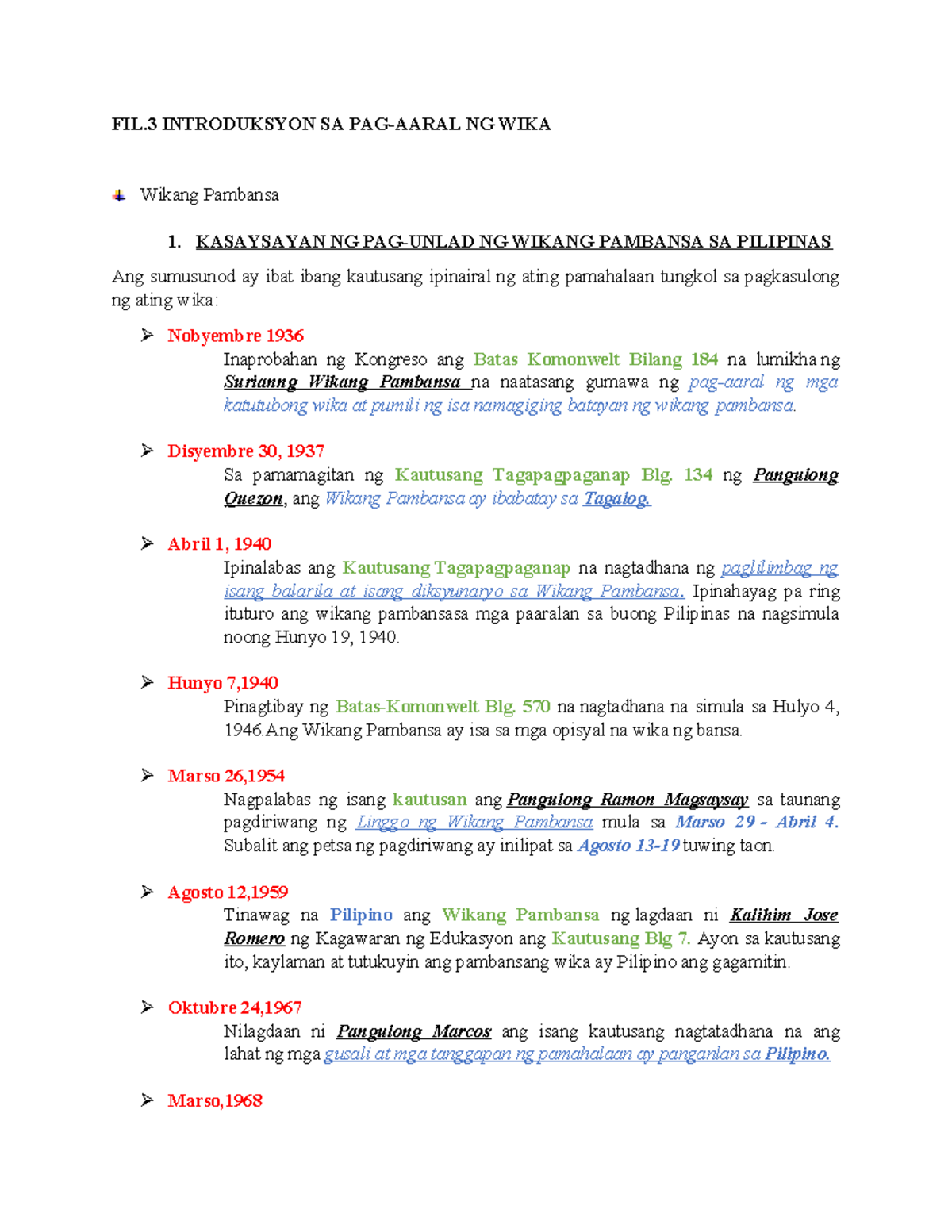 FIL 3 Midterm Handout - Report slides - FIL INTRODUKSYON SA PAG-AARAL ...