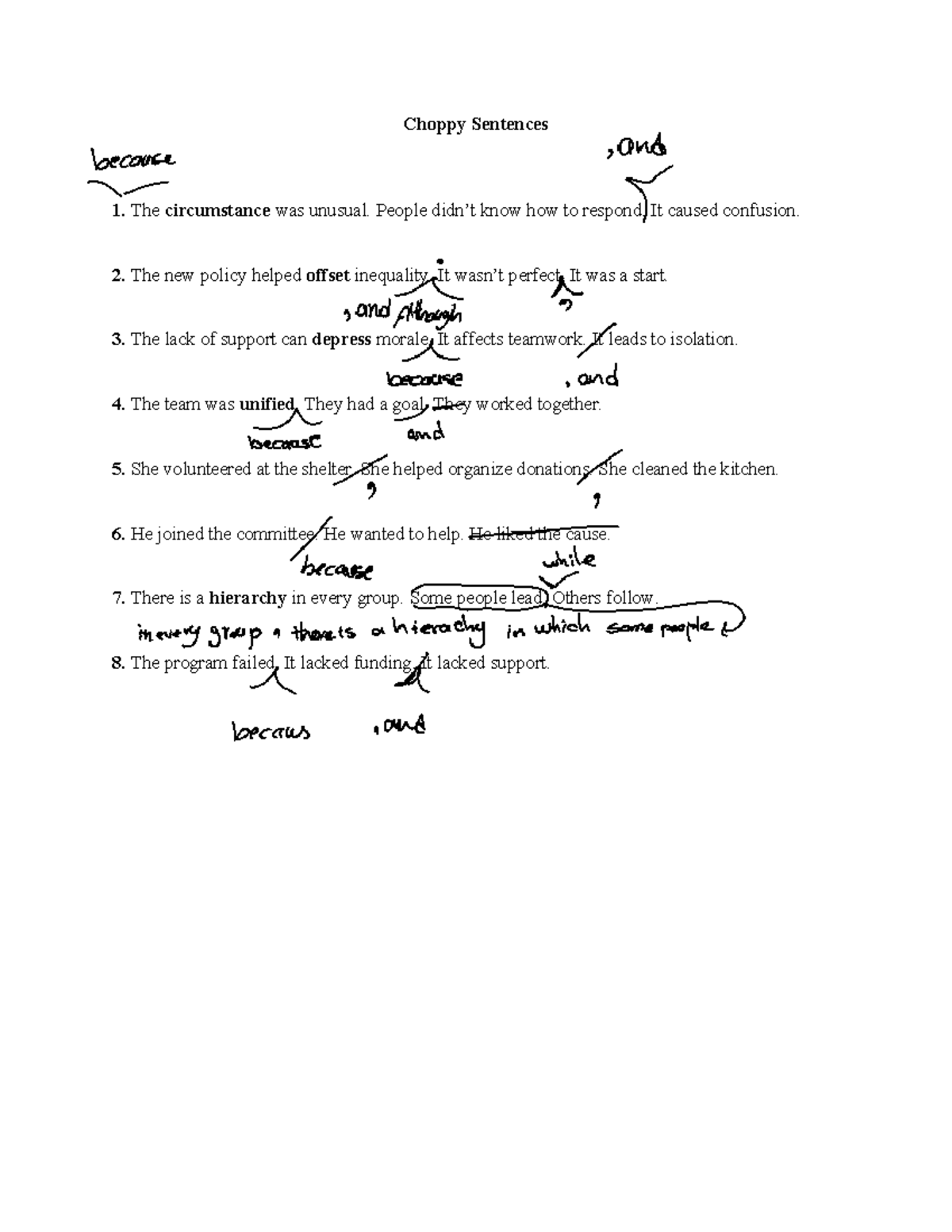 Choppy Sentences - Lecture Notes on Writing Clarity - Studocu