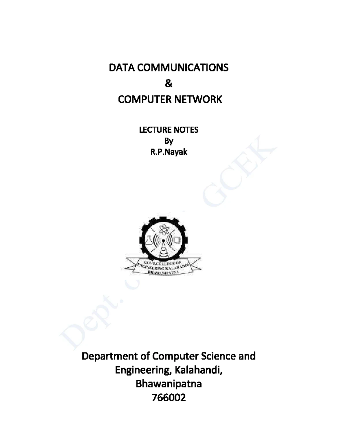 Computer Networks - LECTURE NOTES ON DATA COMMUNICATION AND COMPUTER ...