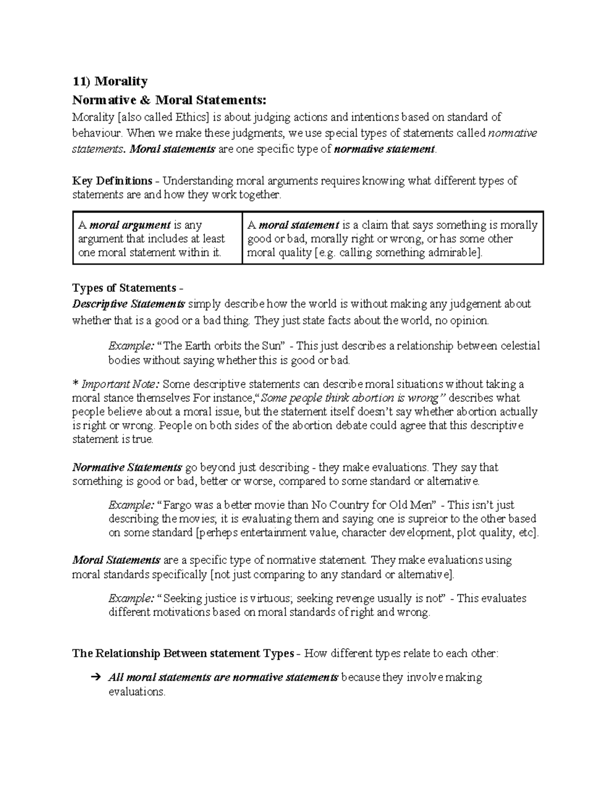 11) Morality - Module 11: Understanding Normative Moral Statements ...