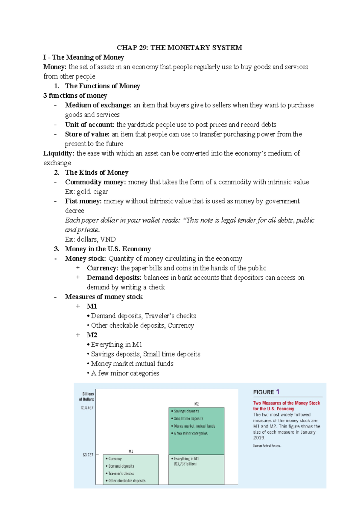 CHAP 29: THE MONETARY SYSTEM I - Key Concepts and Functions - Studocu