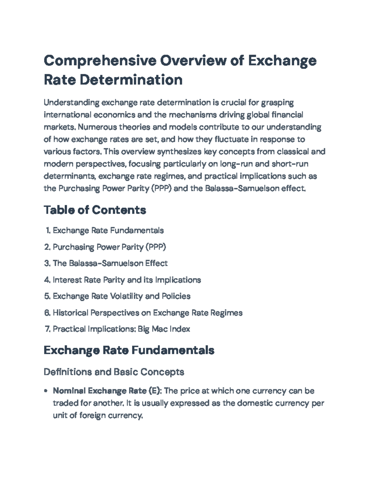 Exchange Rate Determination: Theories, Models & Practical Implications ...