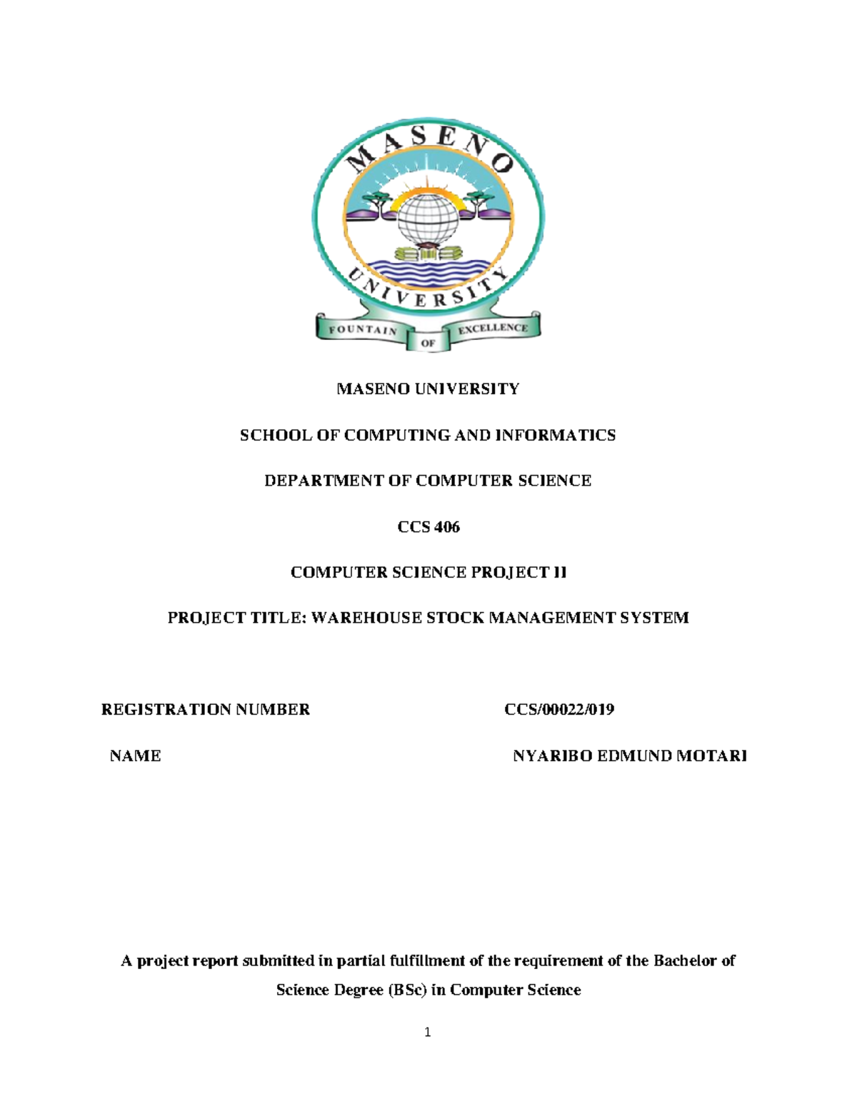 Final Year Project Documentation - MASENO UNIVERSITY SCHOOL OF ...