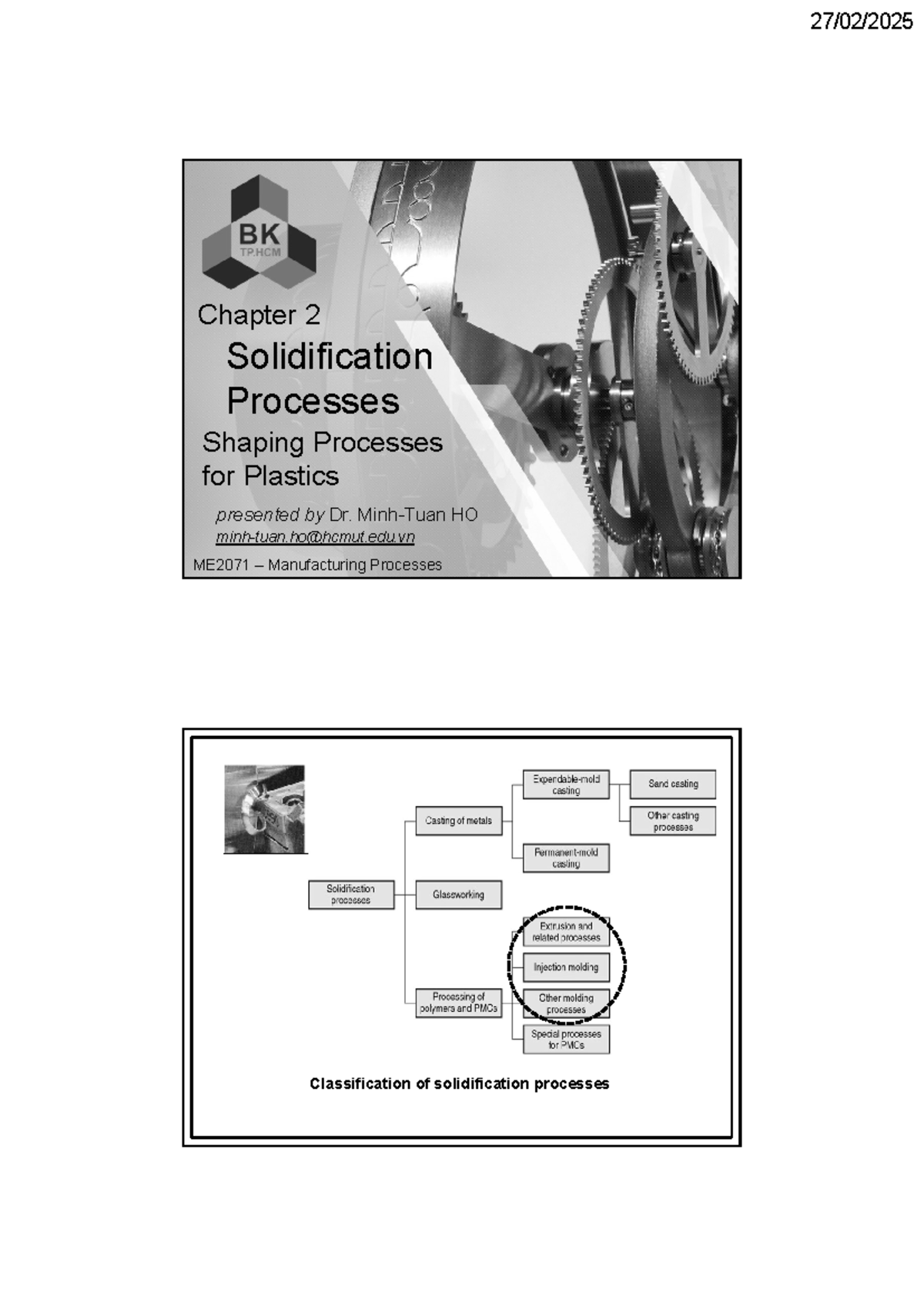 C2d Chapter 2: Solidification & Shaping Processes for Plastics - Studocu