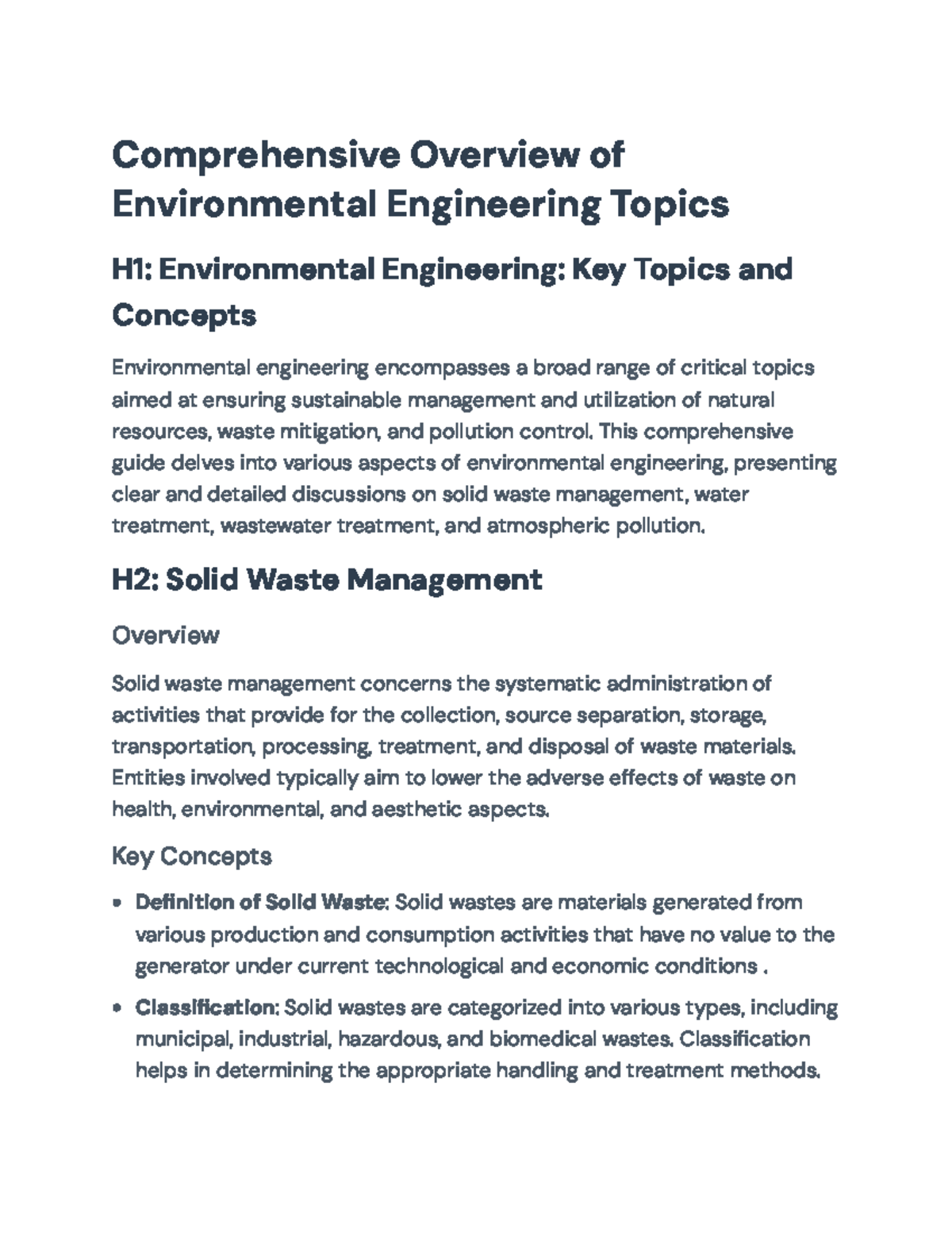 Comprehensive Guide on Environmental Engineering Topics and Practices ...